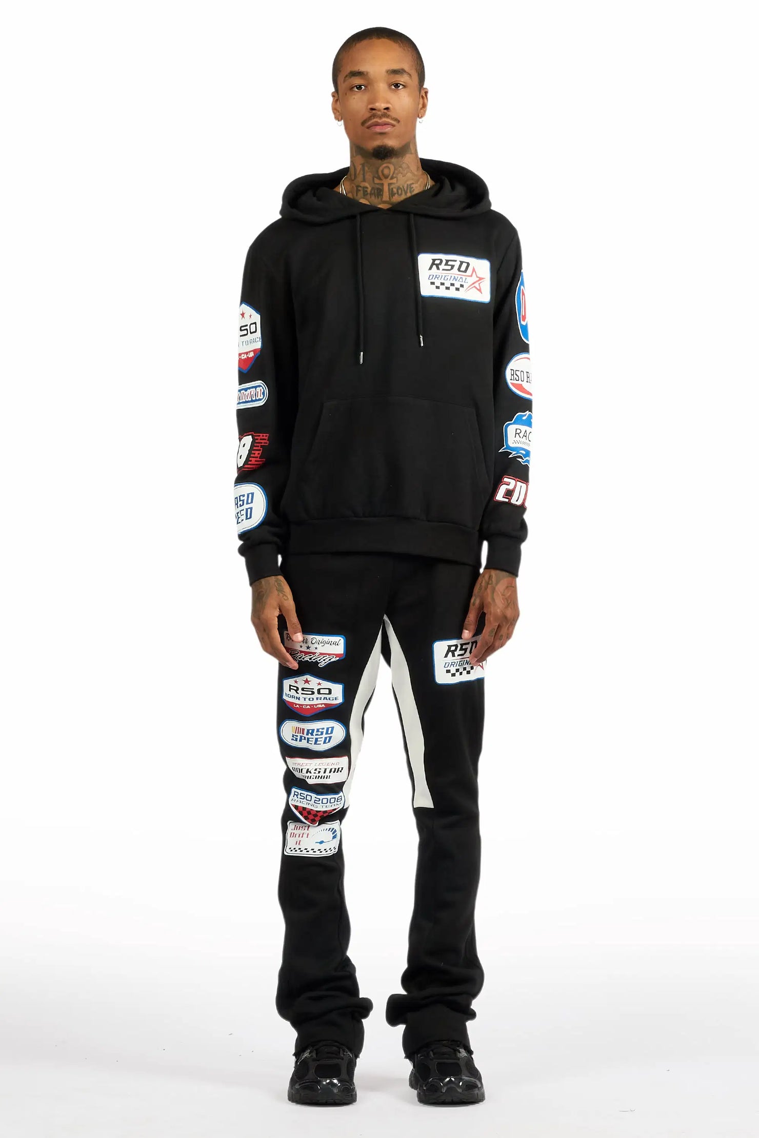 Komanda Black/Multi Hoodie/Stacked Flare Track Set