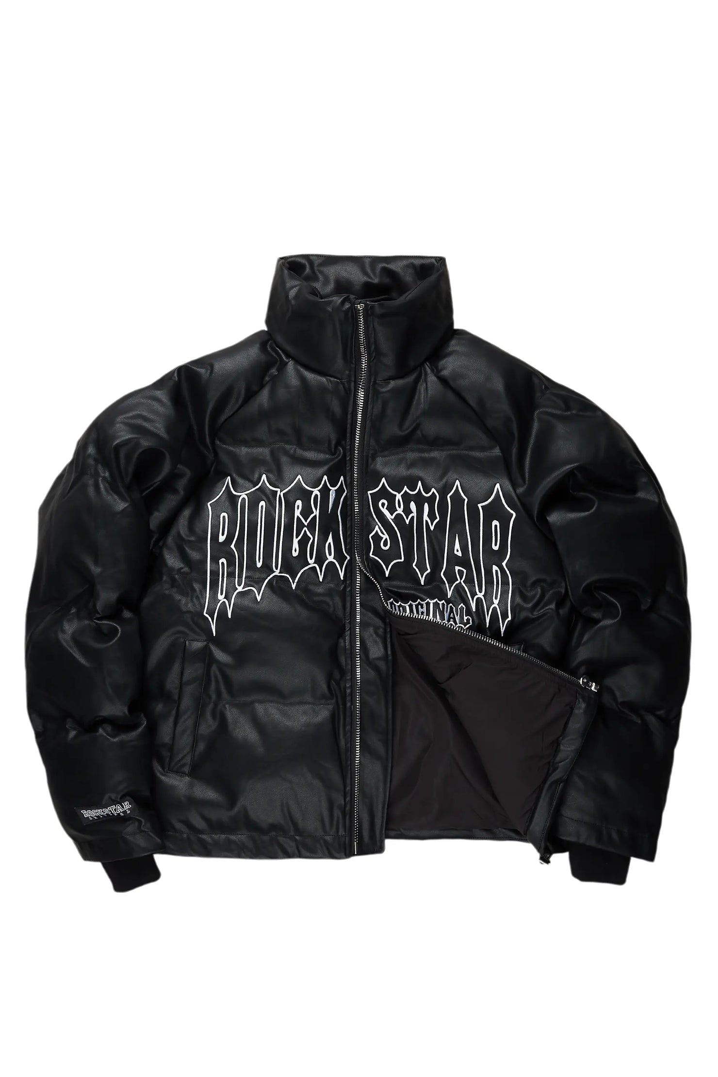 Ravi Black Hoodless Puffer Jacket