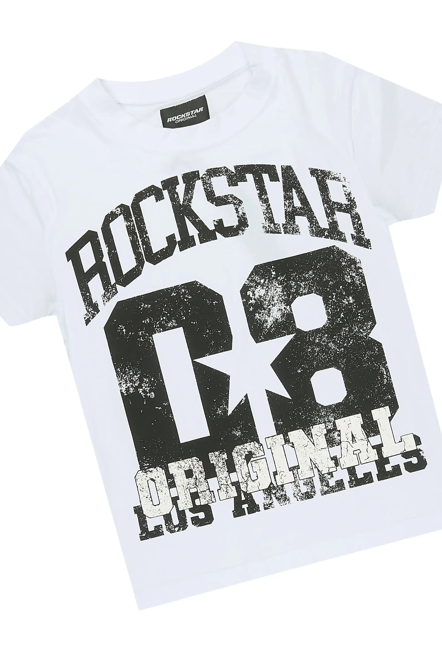 Boys Edel White/Heather Grey Oversized T-Shirt/Short Set