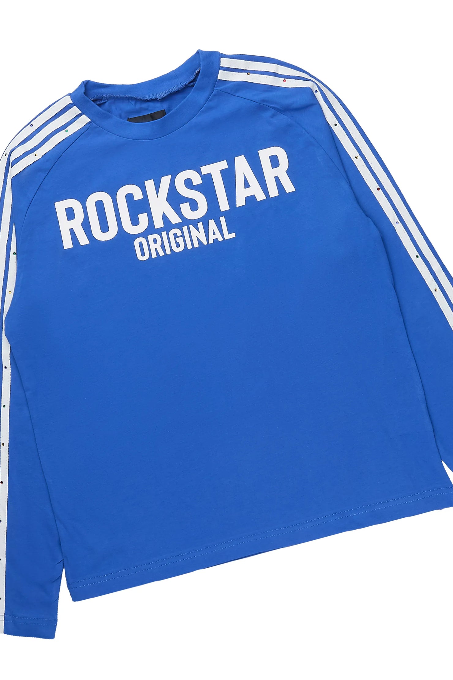 Boys Gulis Royal Blue Rhinestone Long Sleeve Shirt Relaxed Track Set