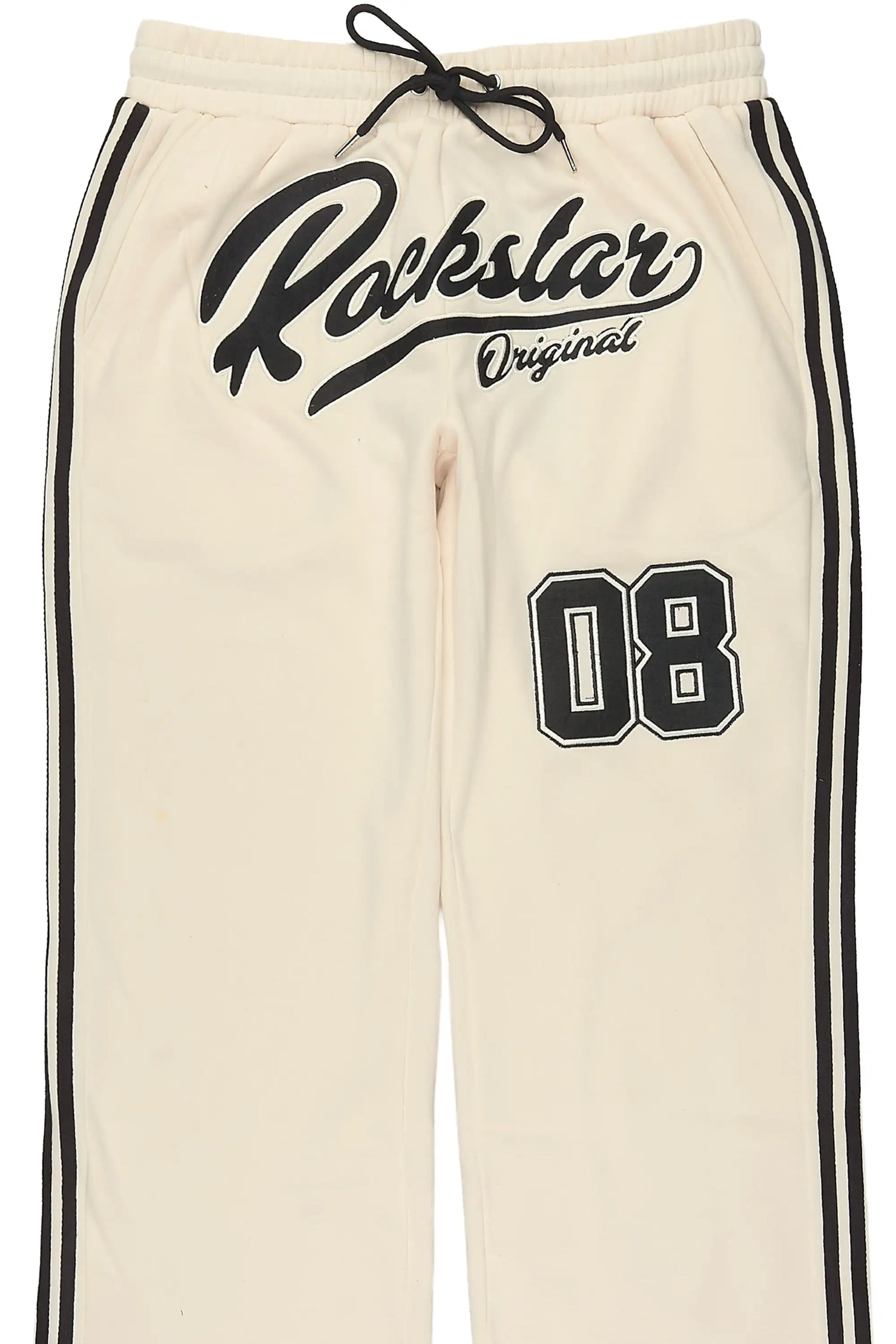 Yazan Black/Cream French Terry Relaxed Pant