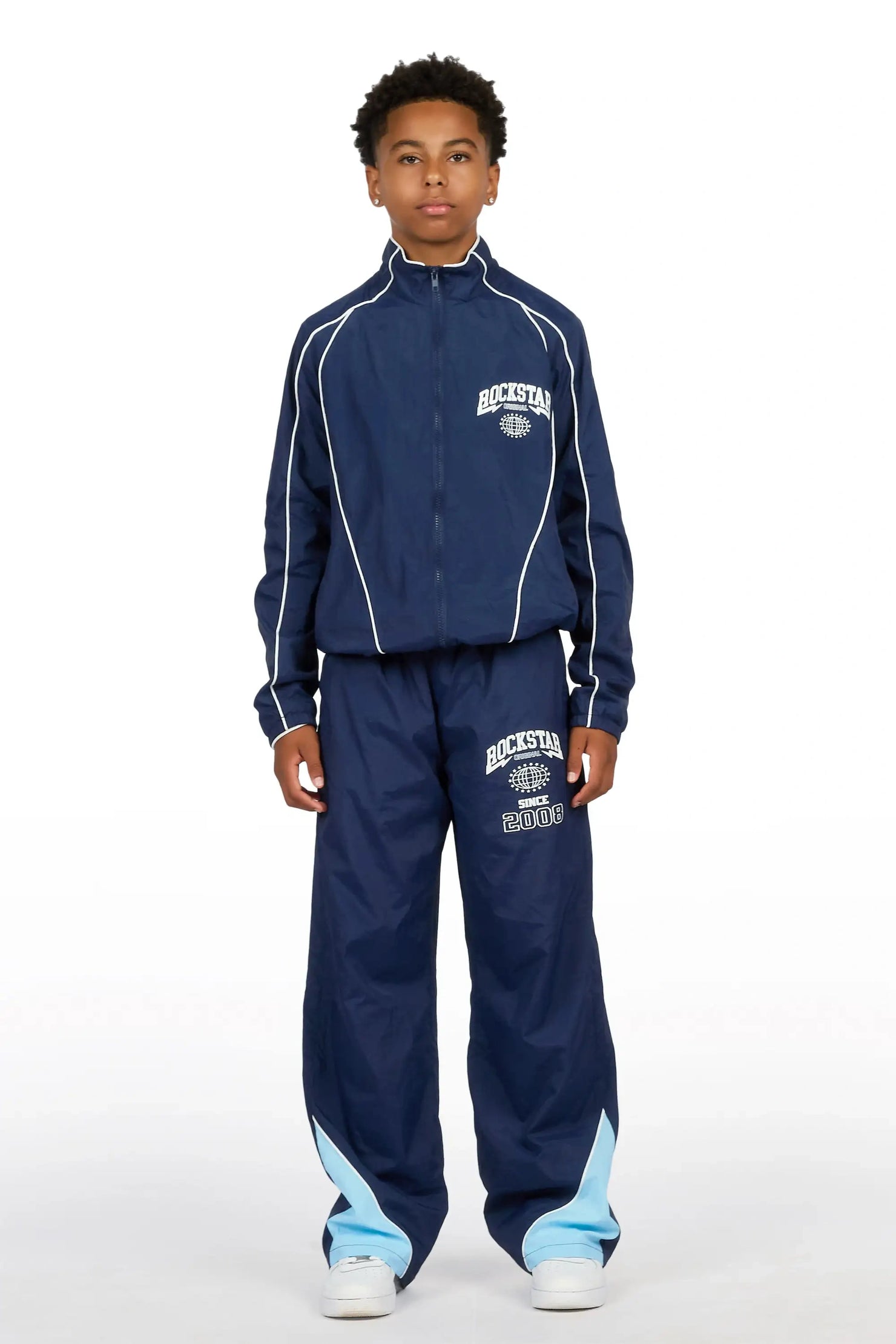 Boys Ventoso Blue Windbreaker Jacket Track Set