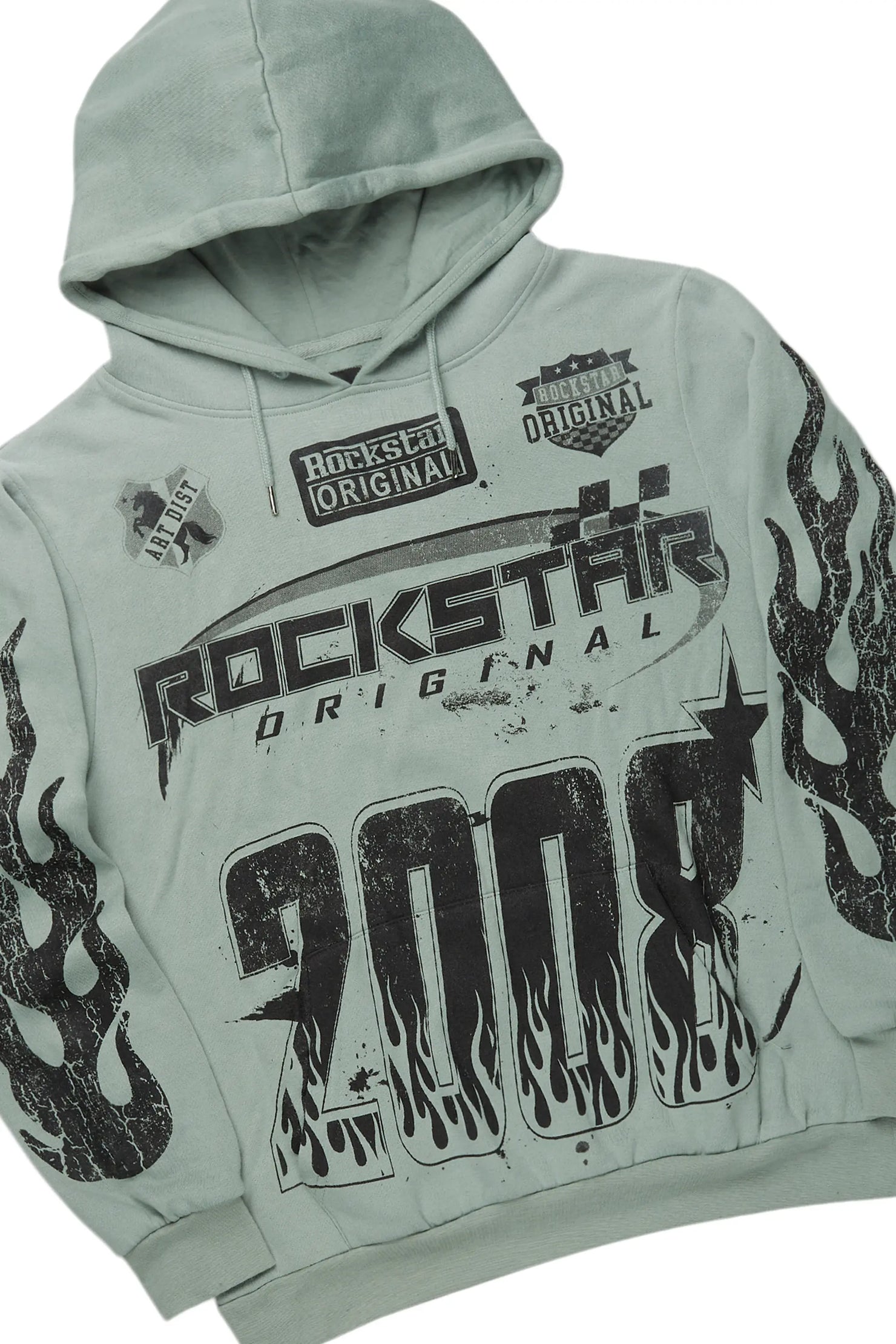 Amos Sage Stacked Flare Hoodie Track Set