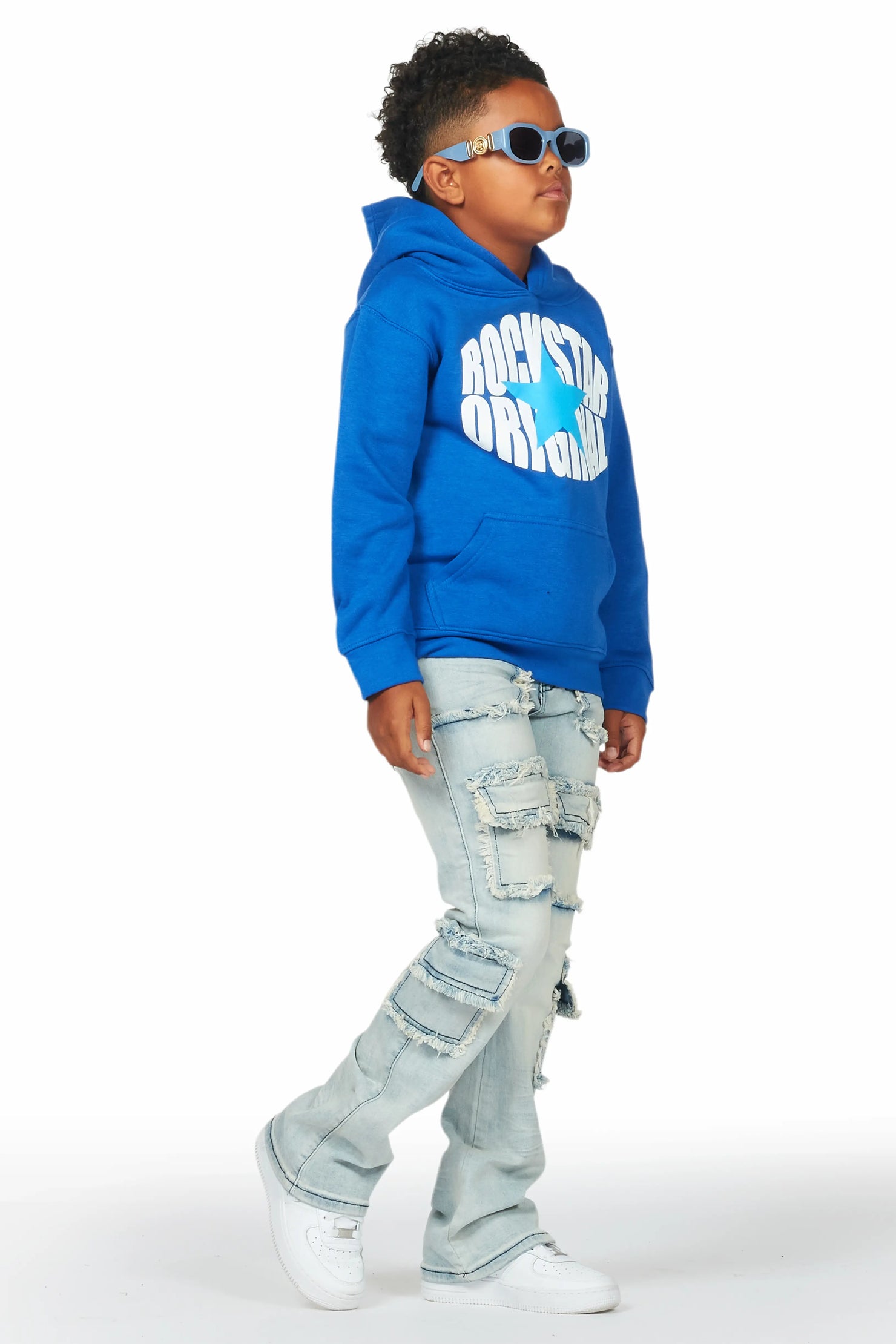 Boys Adril Blue Skinny Fit Cargo Jean