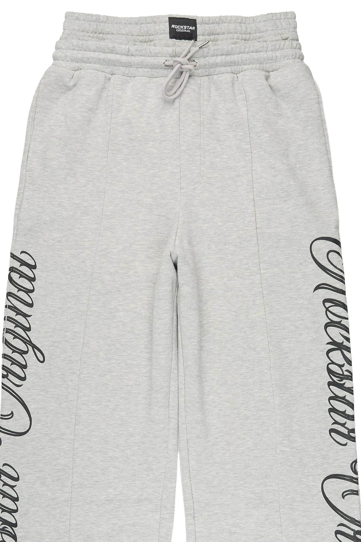 Ivola Heather Grey Double Waisted Baggy Fit Pant