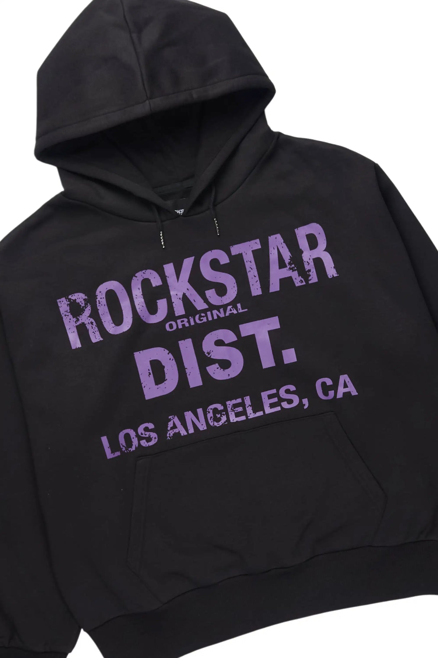 Saxon Purple/Black Hoodie/Stacked Flare Jean Set