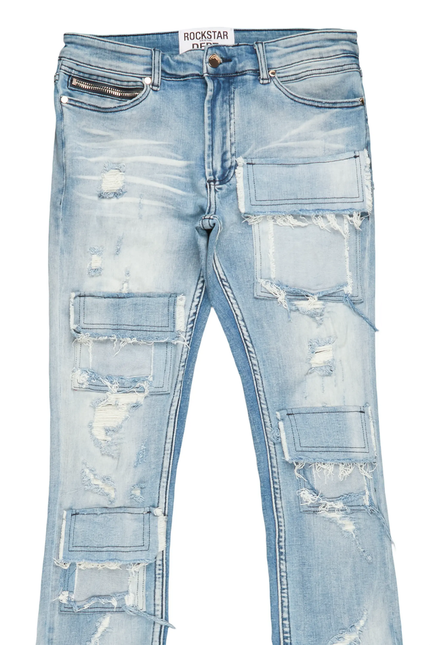 Pooja Blue Super Stacked Flare Jean