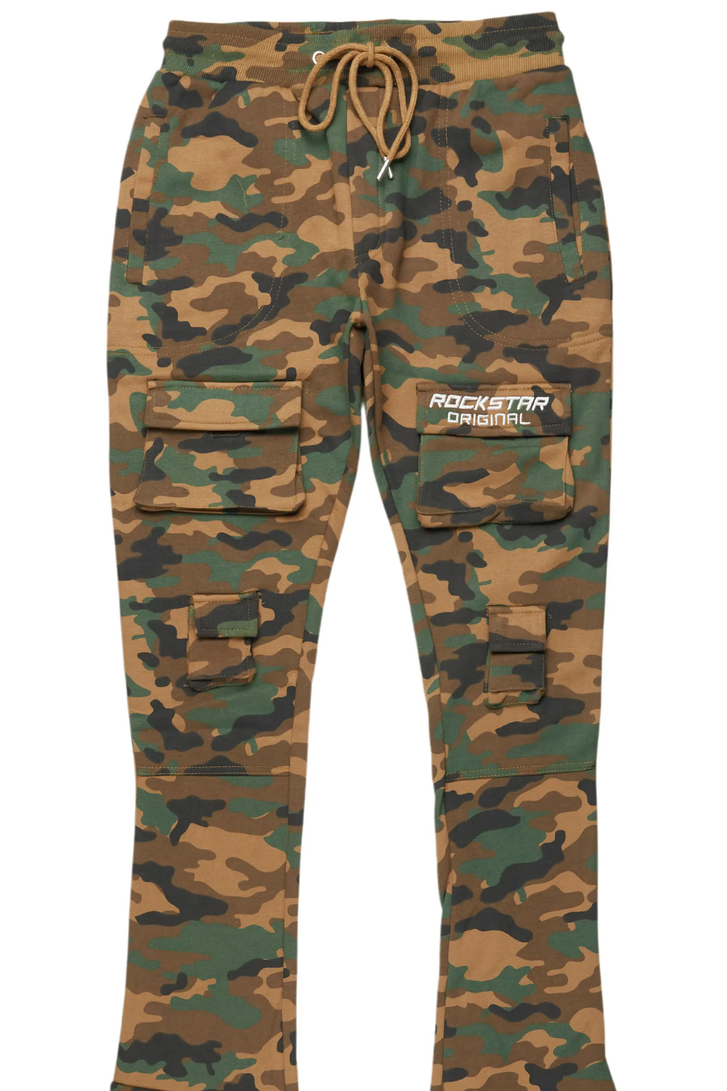 Connor Faded Camo Stacked Flare Track Pant