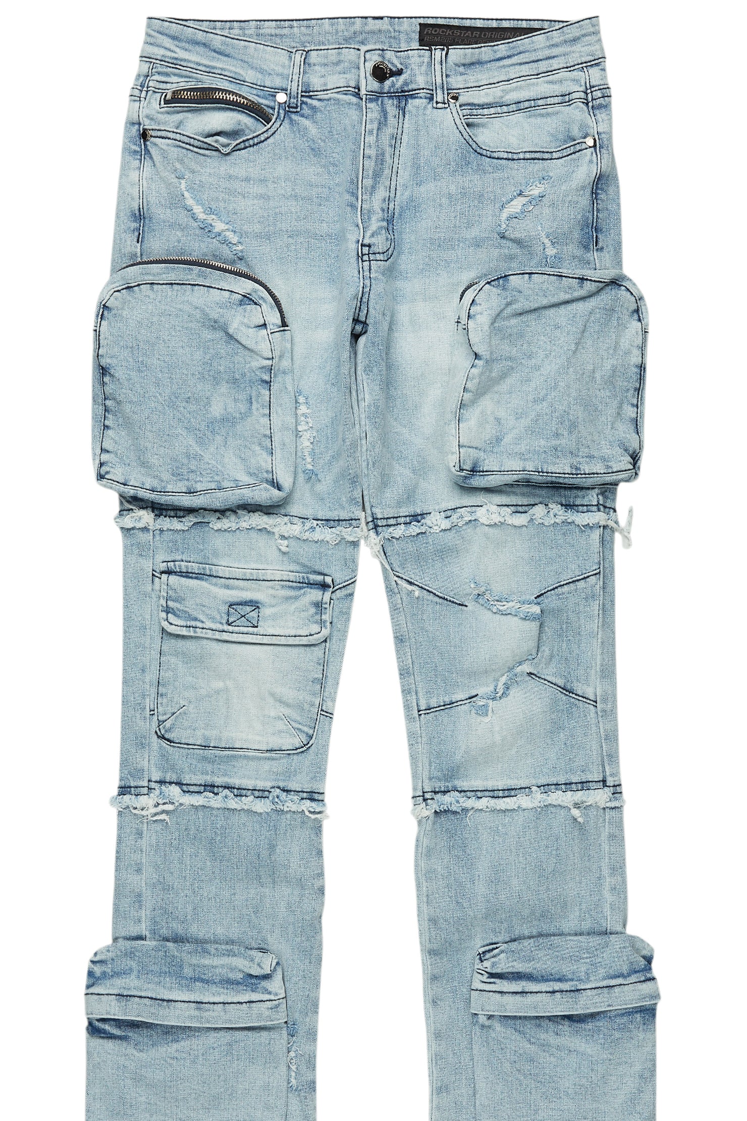 Shift Light Blue Stacked Flare Jean