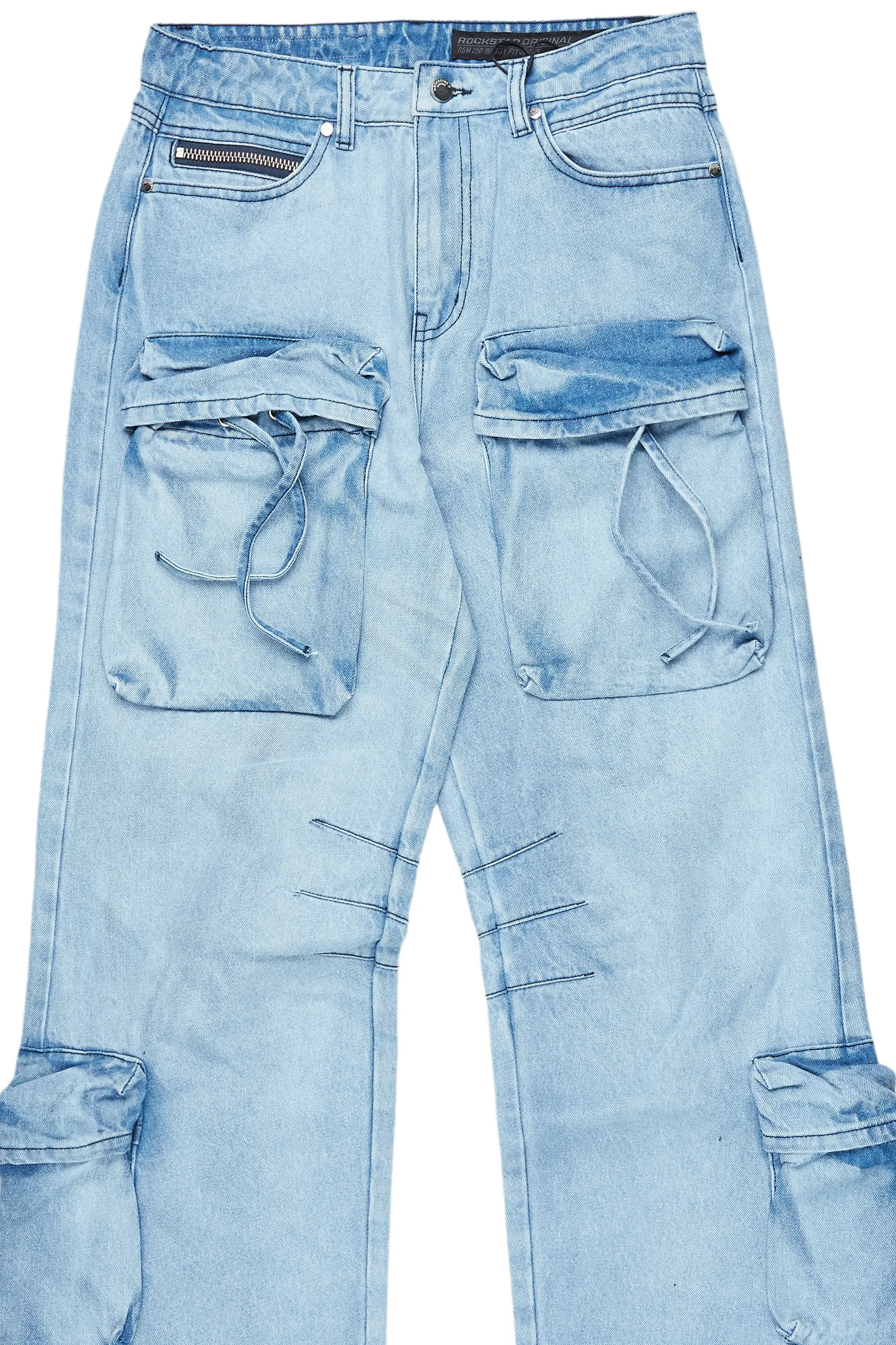 Cazer Blue Baggy Fit Cargo Jean