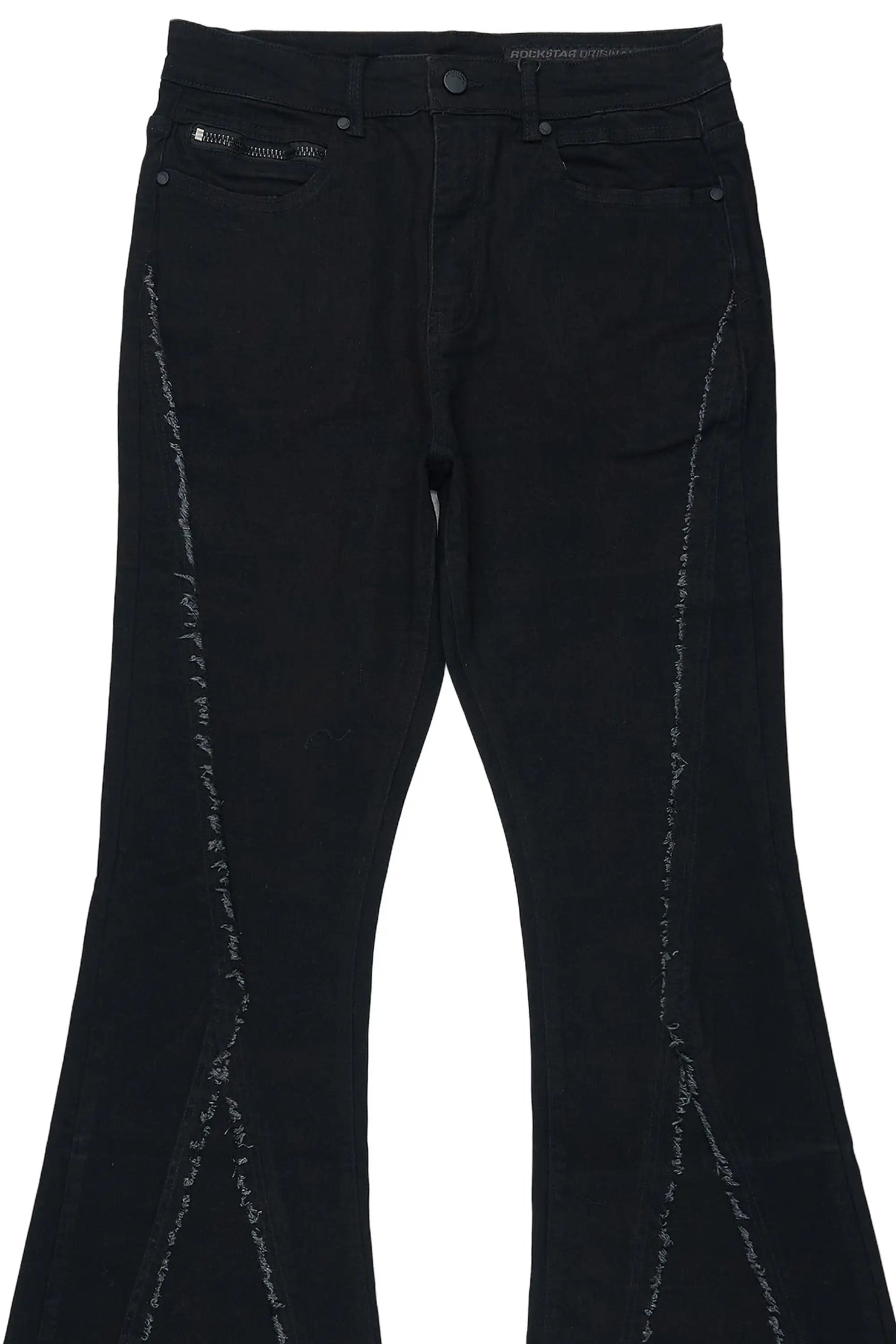 Vane Black Stacked Super Flare Jean