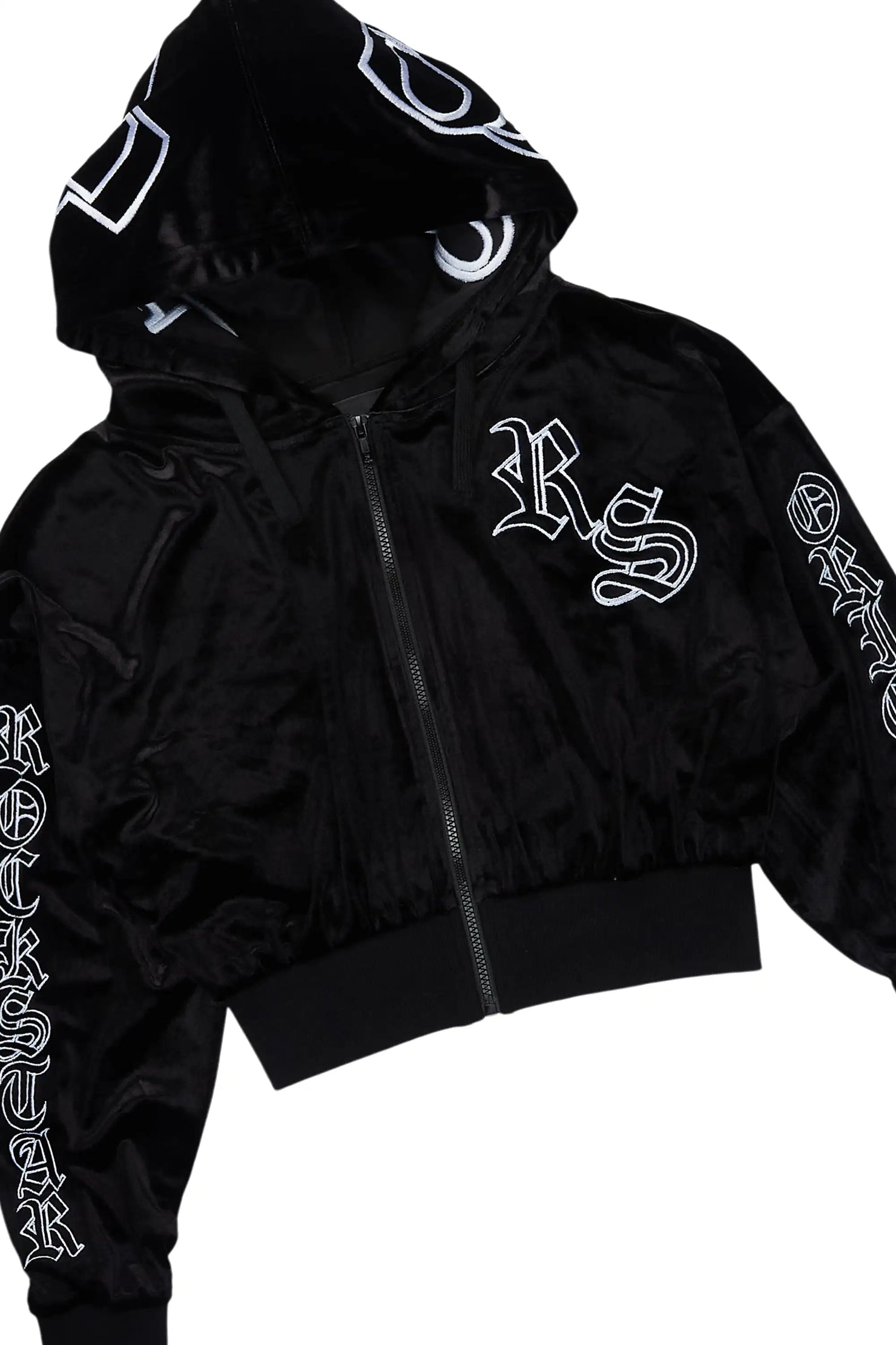 Minkina Black Velour Baggy Fit Track Set