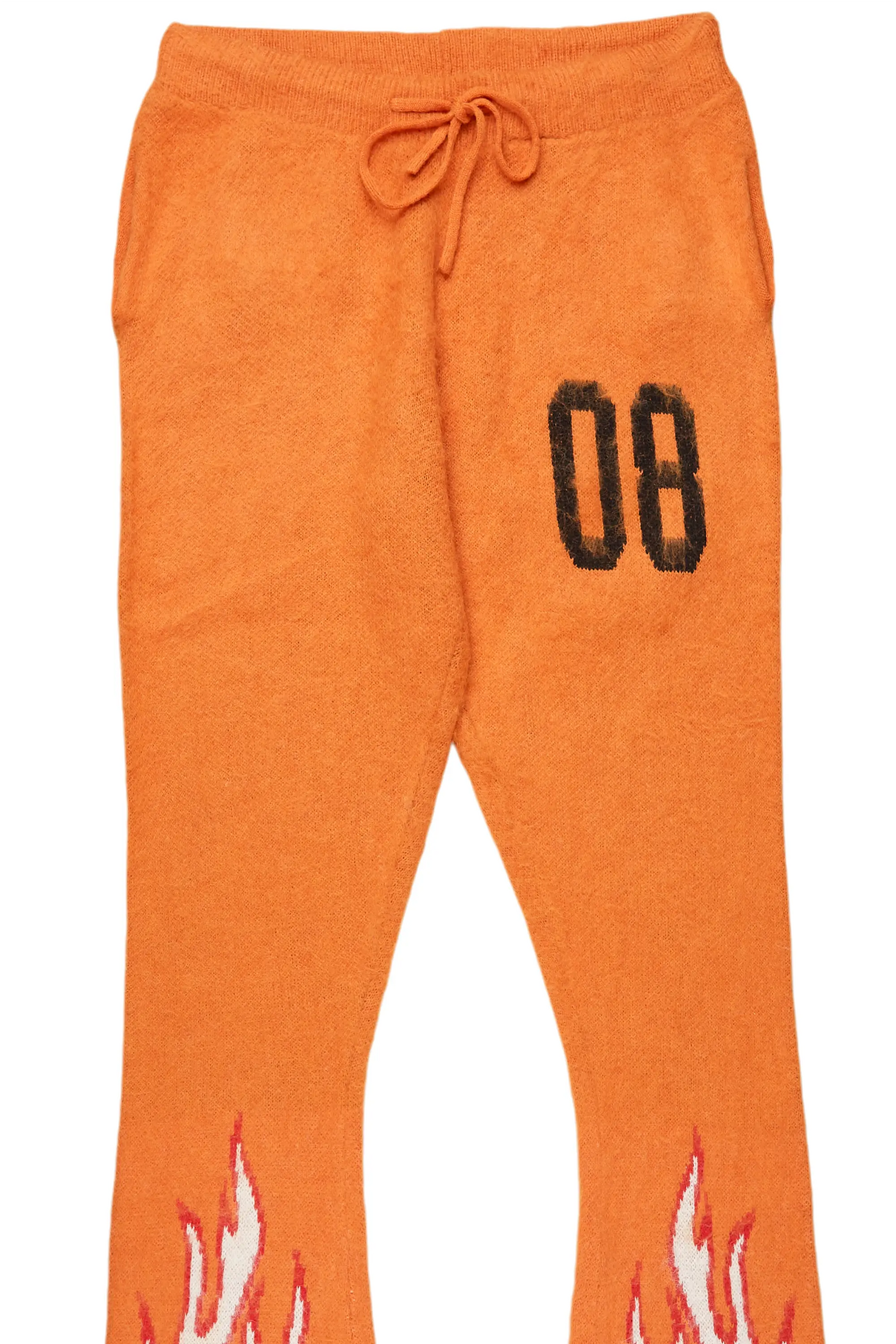 Holger Orange/Cream Graphic Stacked Flare Mohair Track Pant