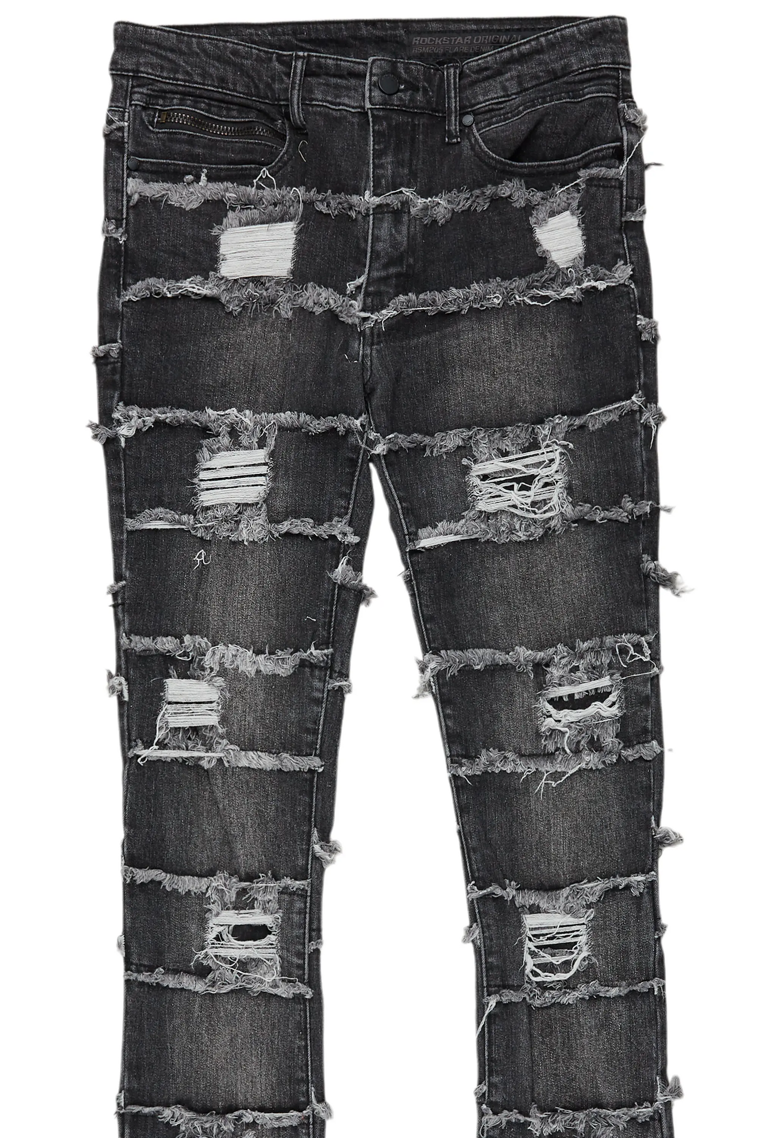 Sten Black Stacked Flare Jean