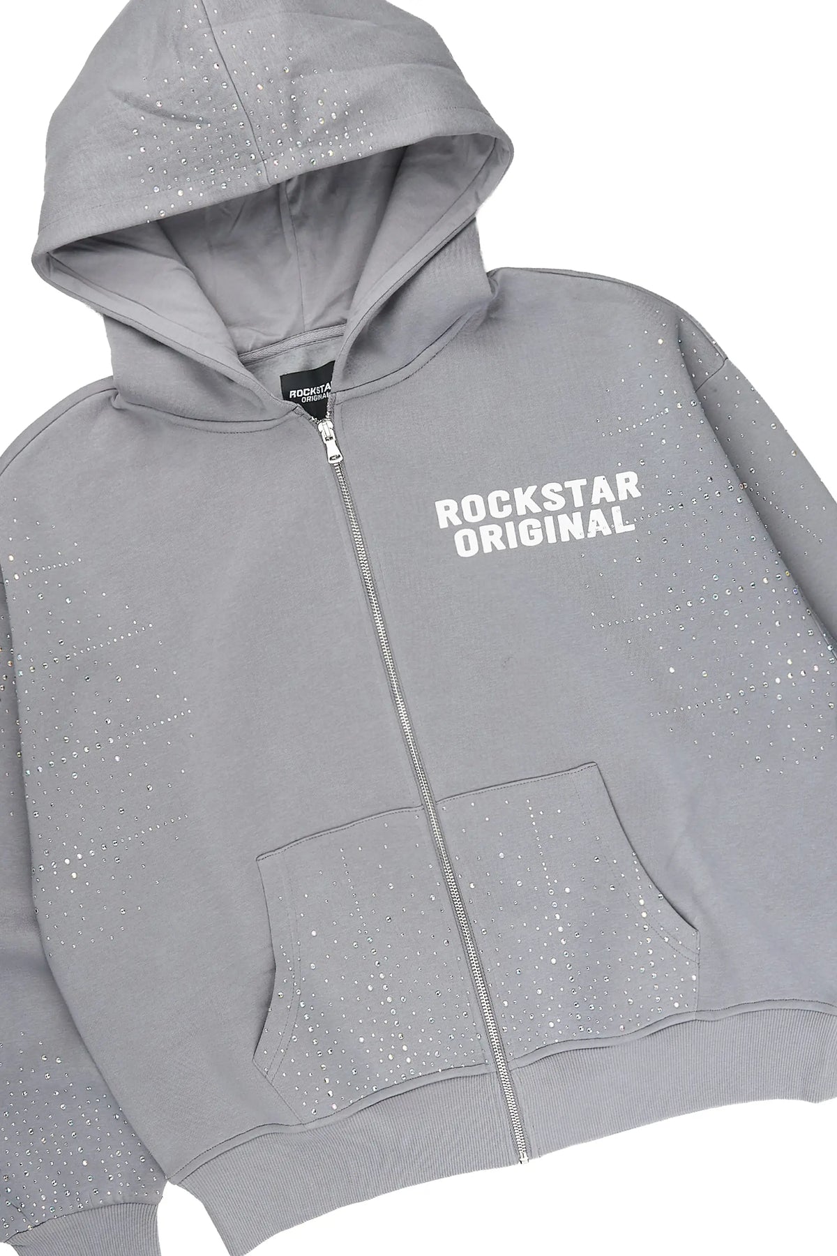 Eoghan Charcoal Rhinestone Hoodie/Baggy Pant Track Set