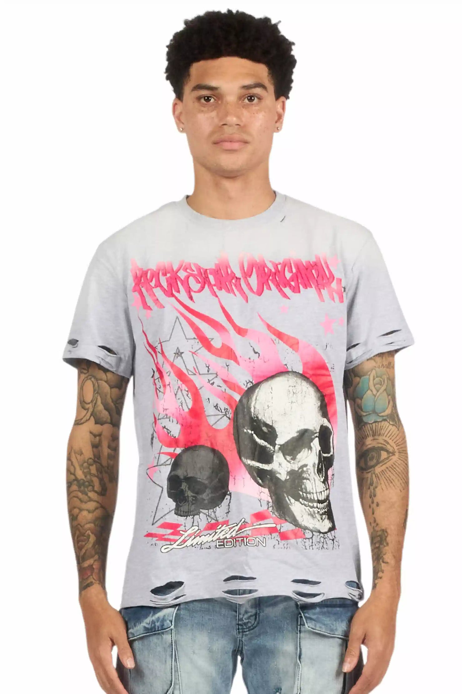 Anesso Heather Grey Graphic T-Shirt