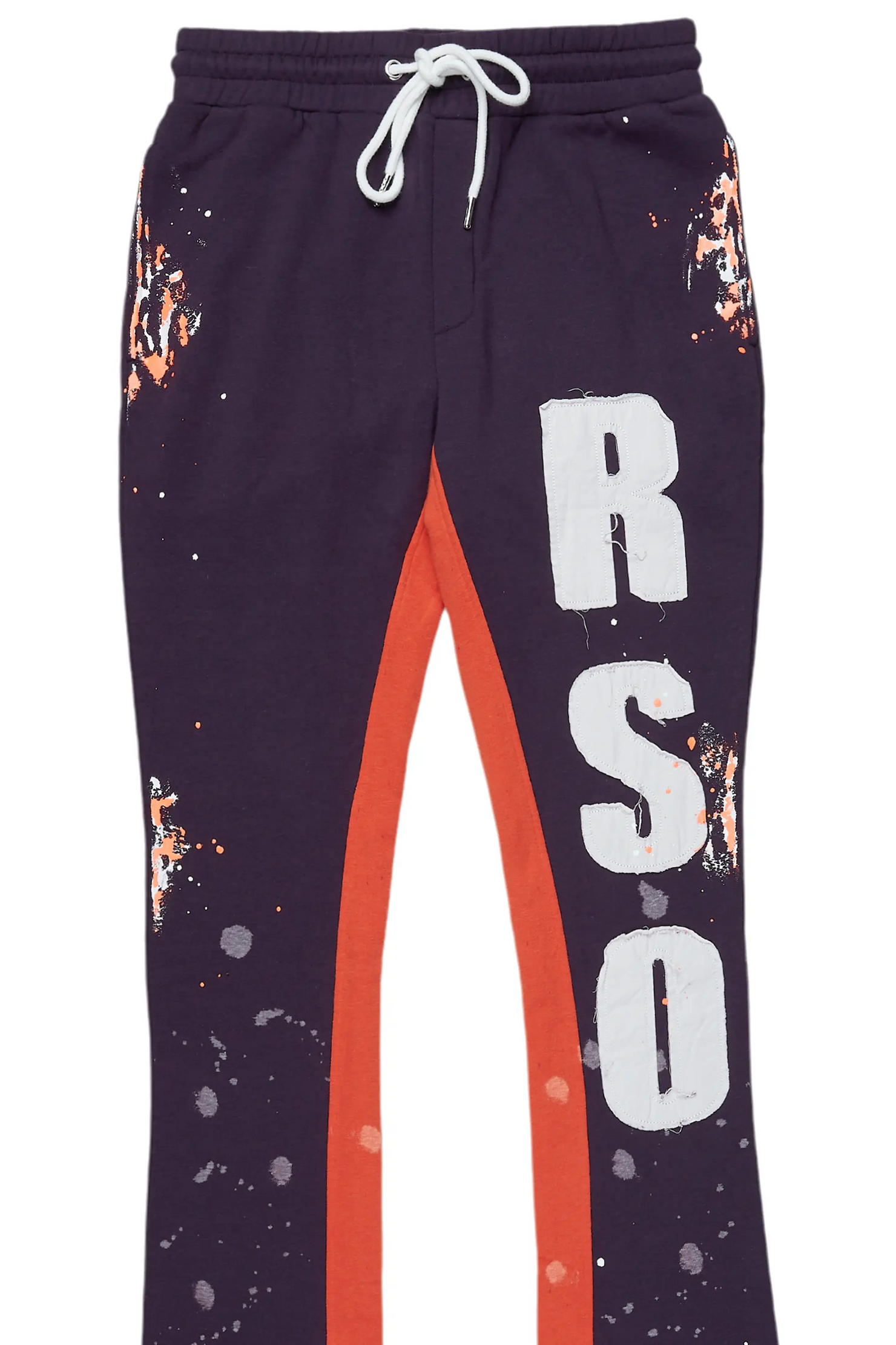 Ulmer Purple Patchwork Stacked Flare Track Pant