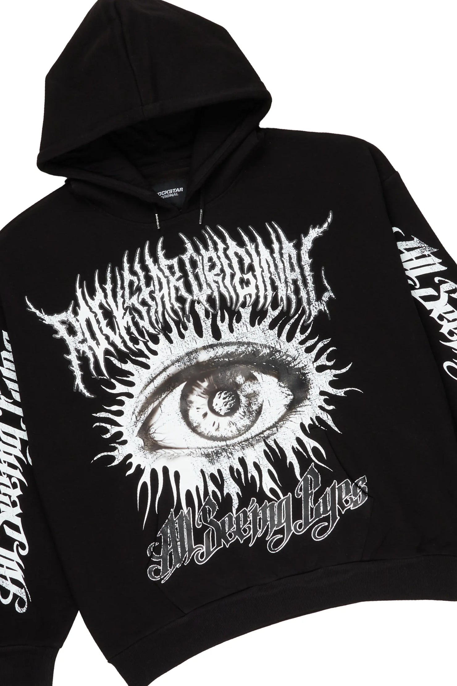 All Seeing Eyes Black Hoodie & Lamont Stacked Flare Tapestry Jean Bundle