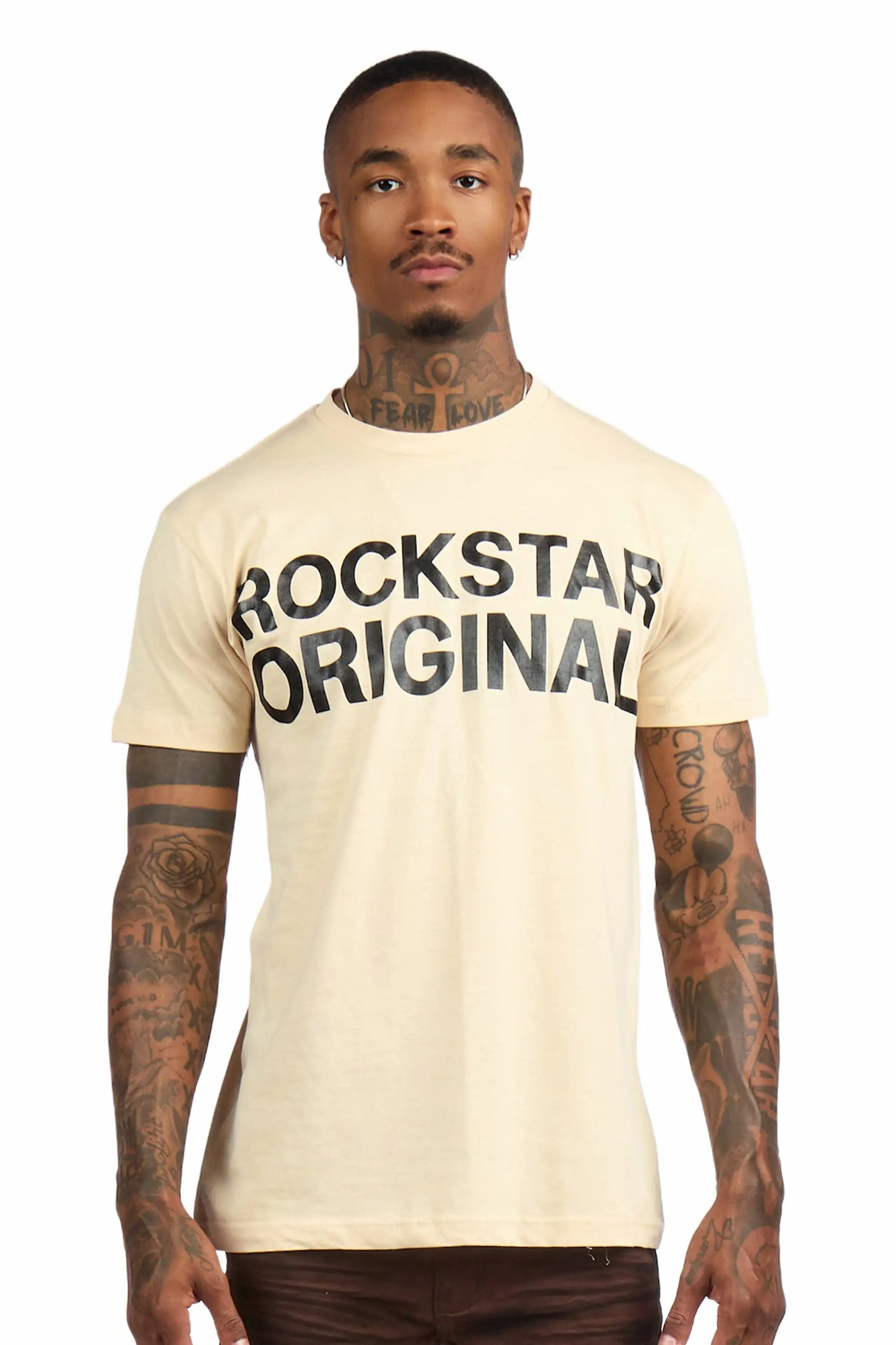 Keeth Beige Oversized Graphic T-Shirt