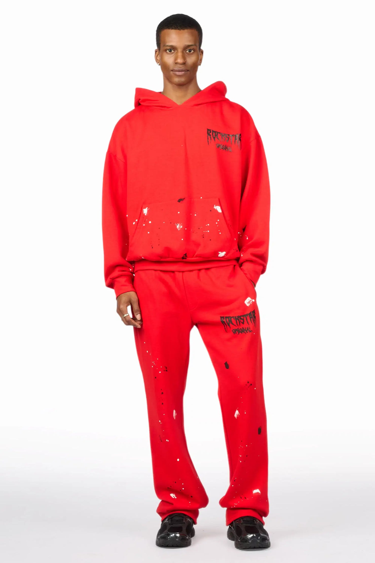 Twinkle Red/Black Hoodie Relaxed Track Set