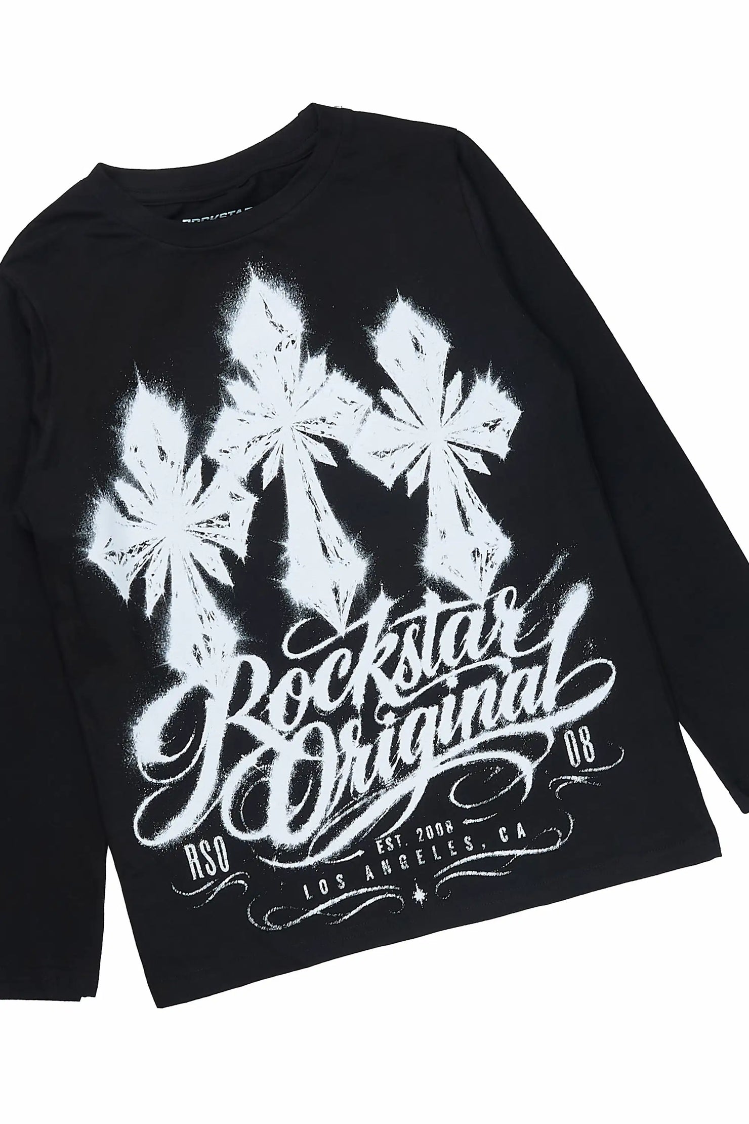 Girls Caltropy Black/Camo Long Sleeve T-Shirt Rhinestone Jean Set