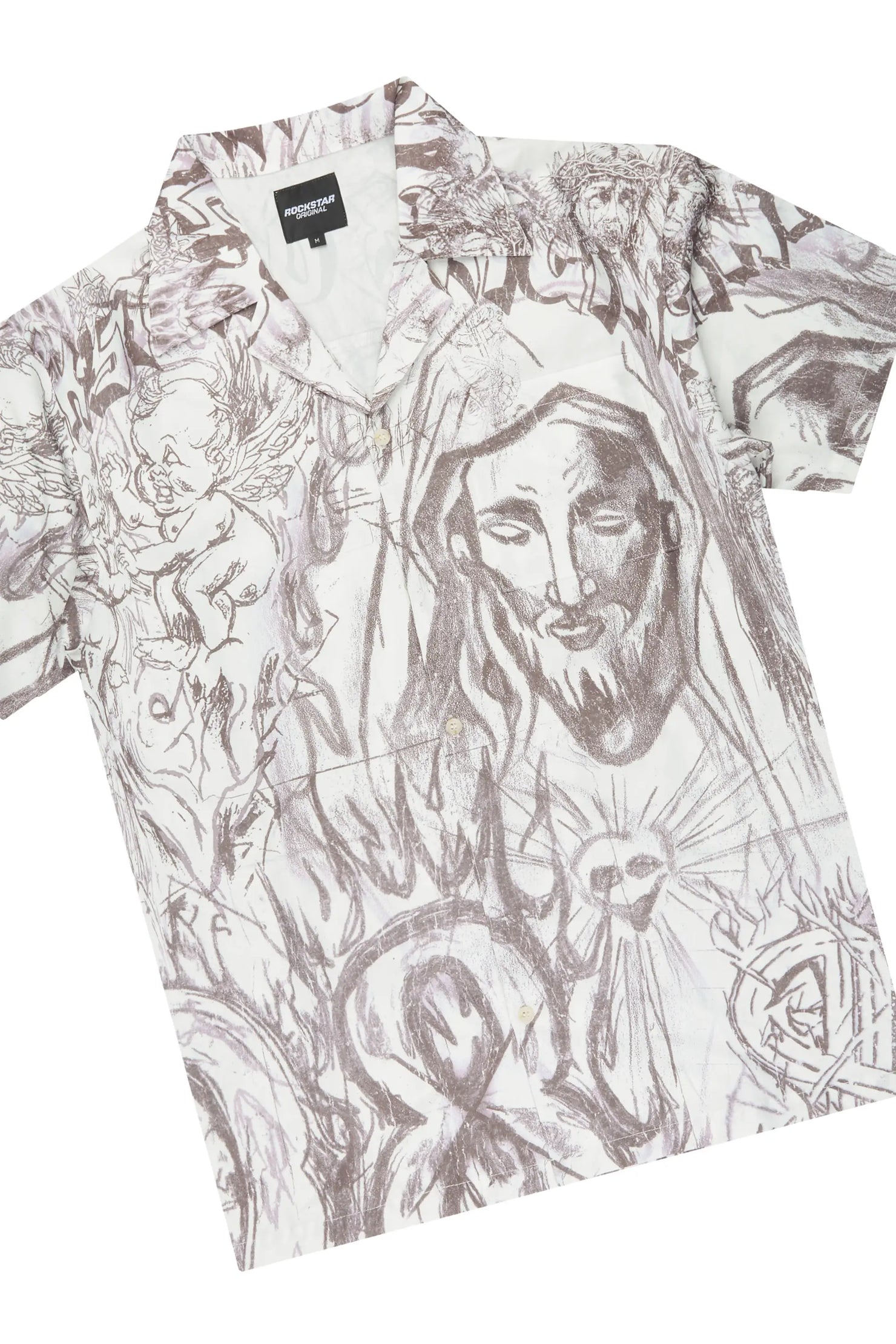 Fenno White Button Down T-Shirt/Short Set