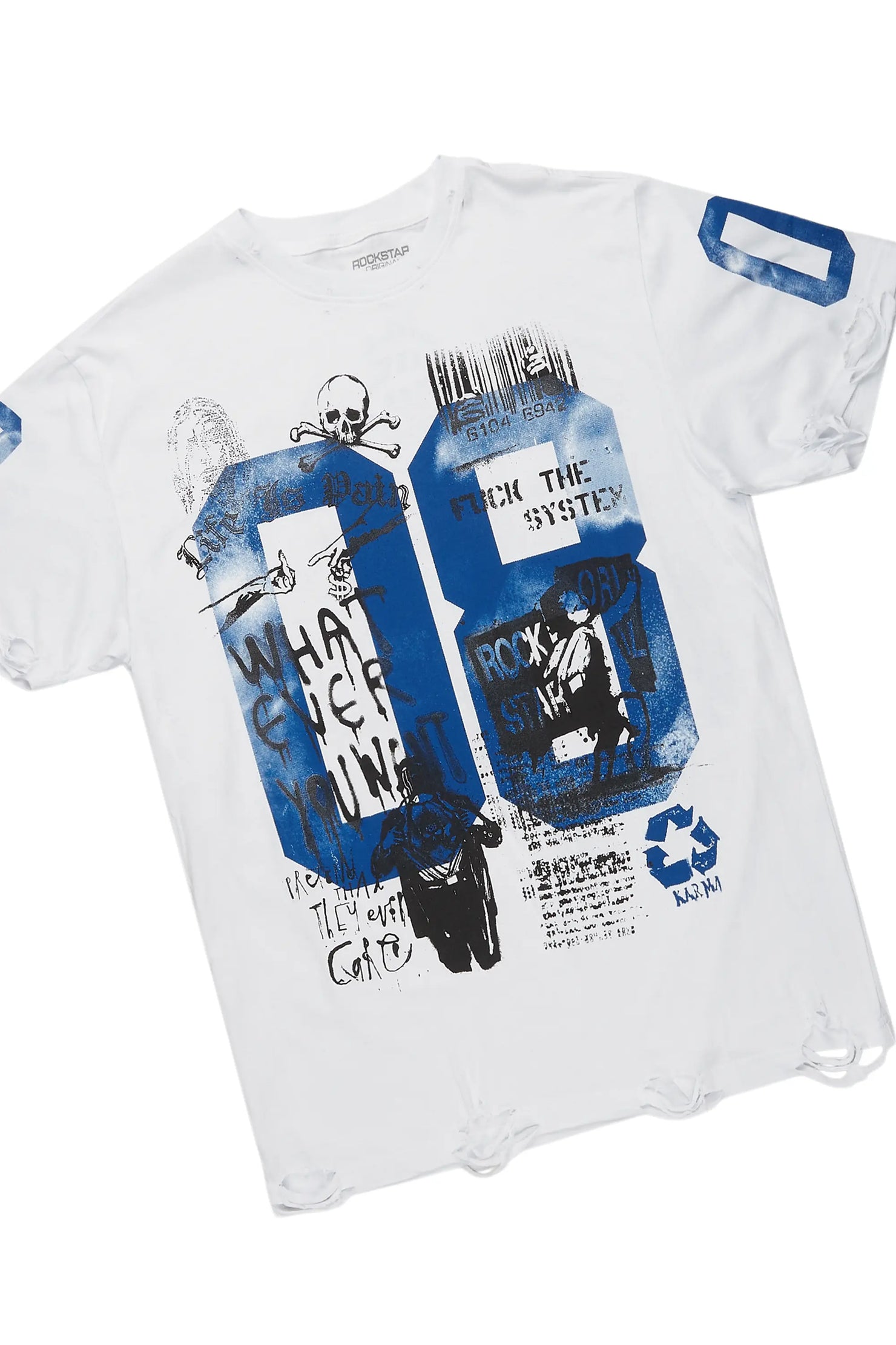Grill White/Blue Tapestry T-Shirt/Denim Short Set