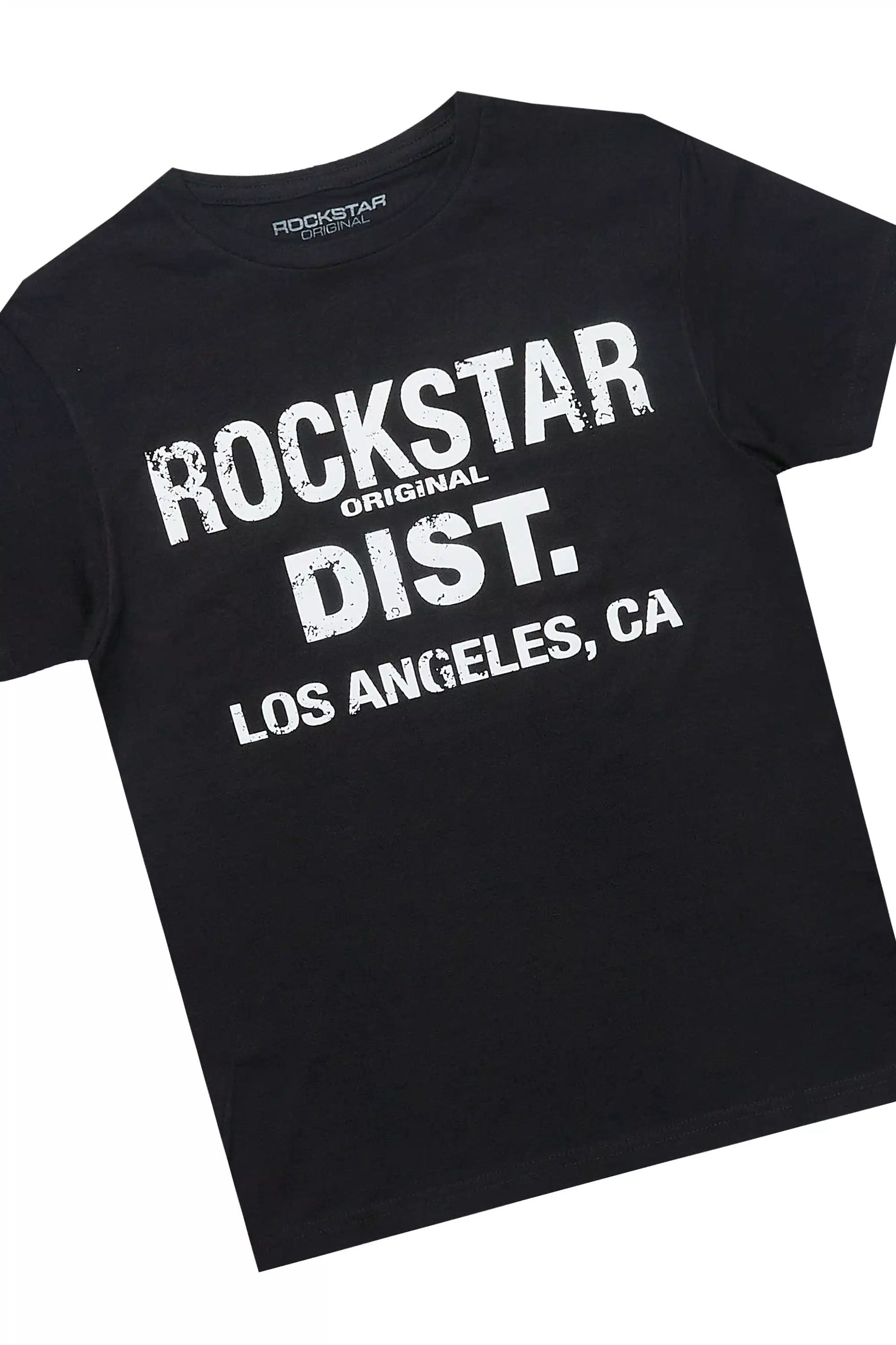 Boys Koen Black T-Shirt/Denim Short Set