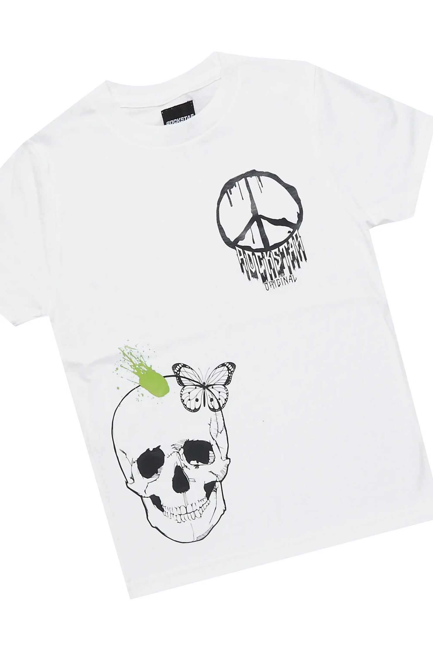 Girls Paki White/Black T-Shirt Cargo Jogger Set