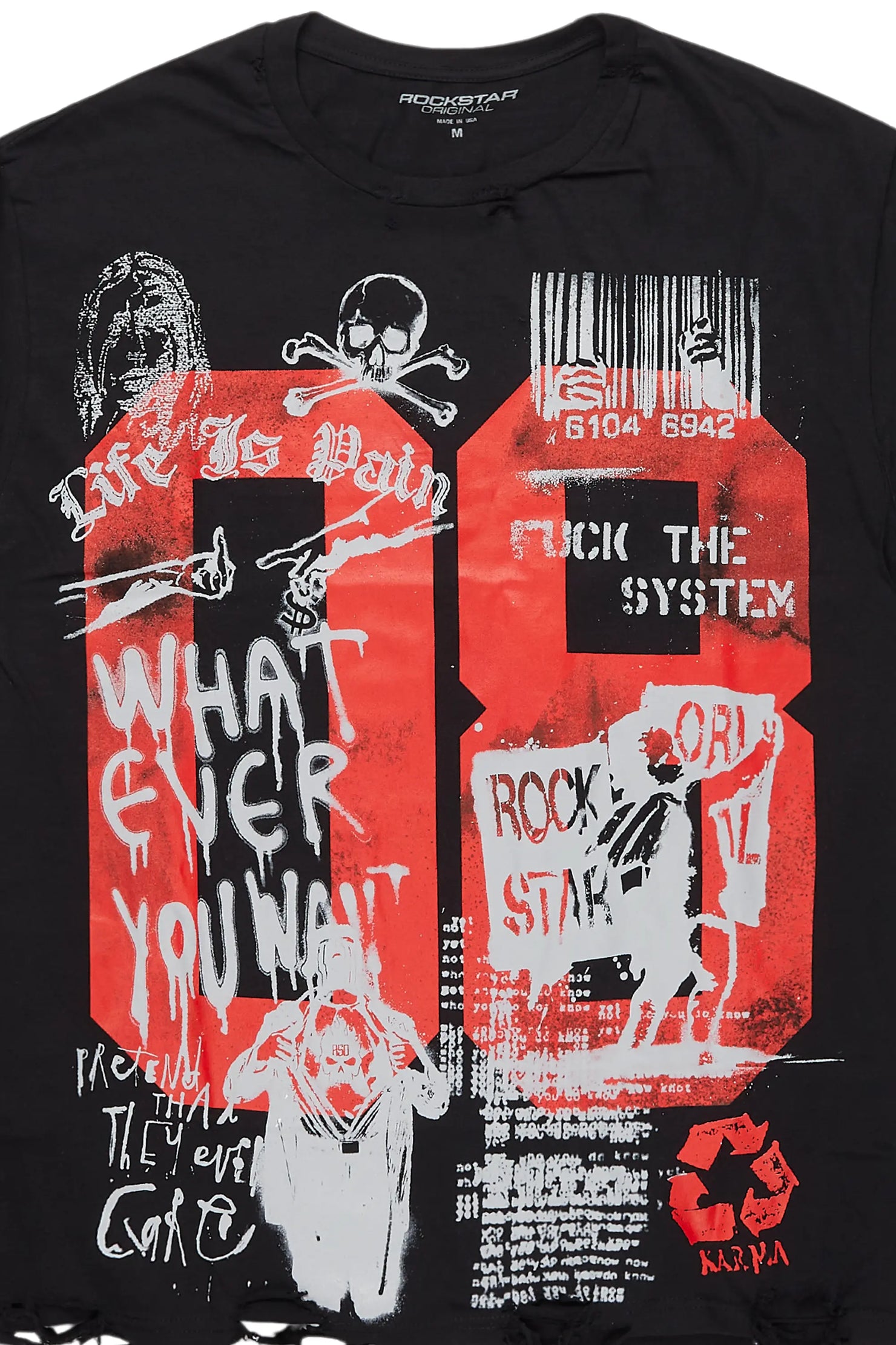 Grill Black Graphic Muscle T-Shirt