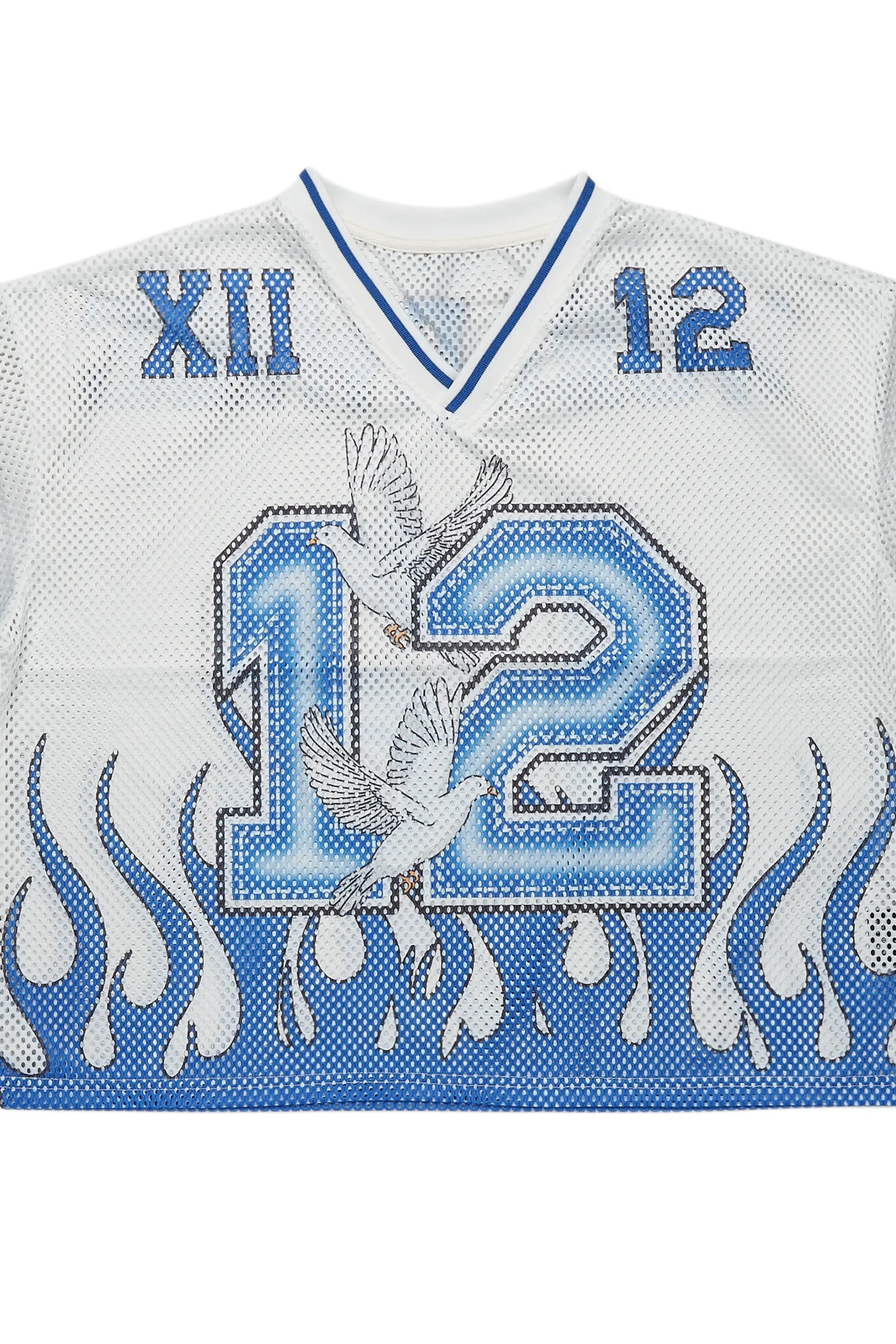 Lukas Royal Blue Oversize Graphic Mesh Jersey