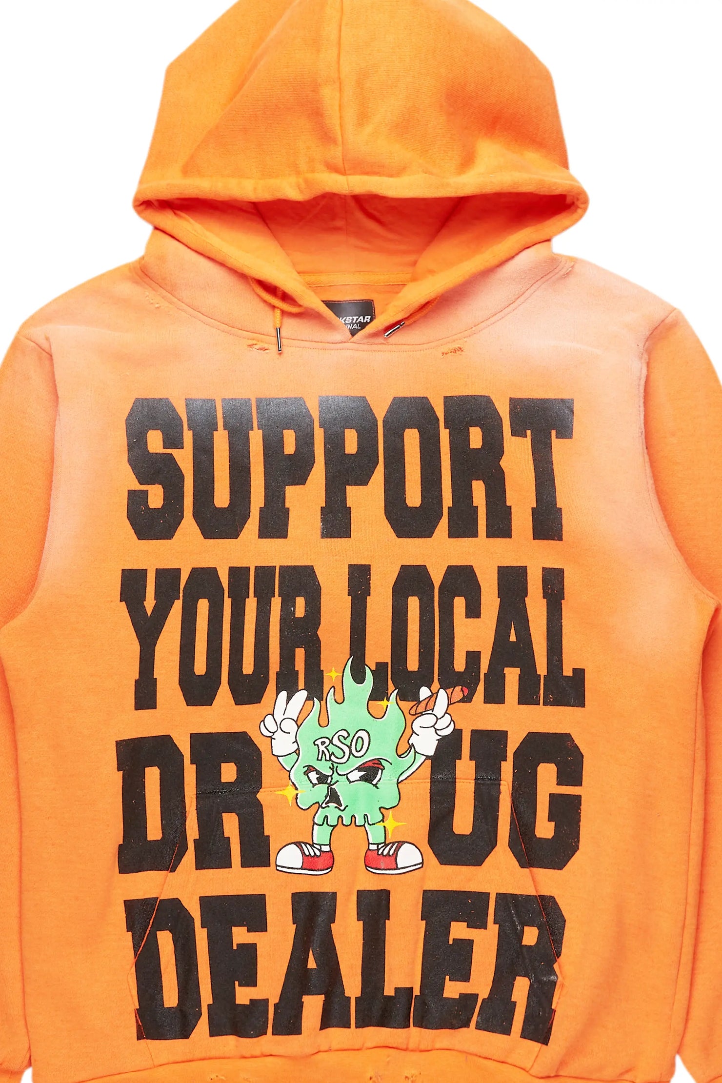 Tarl Orange Distressed Graphic Hoodie