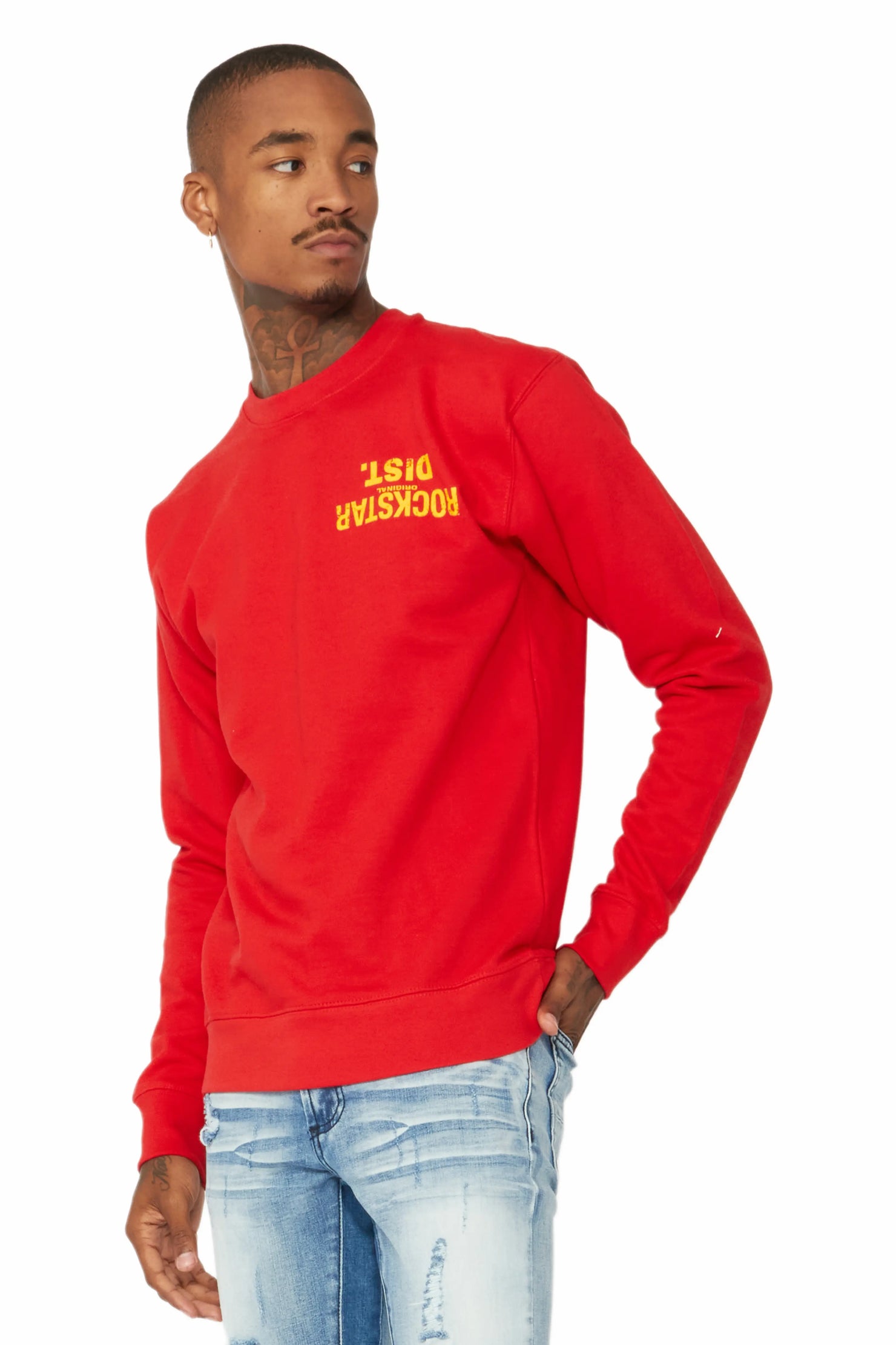 Dist. Town Red/Yellow Graphic Crewneck