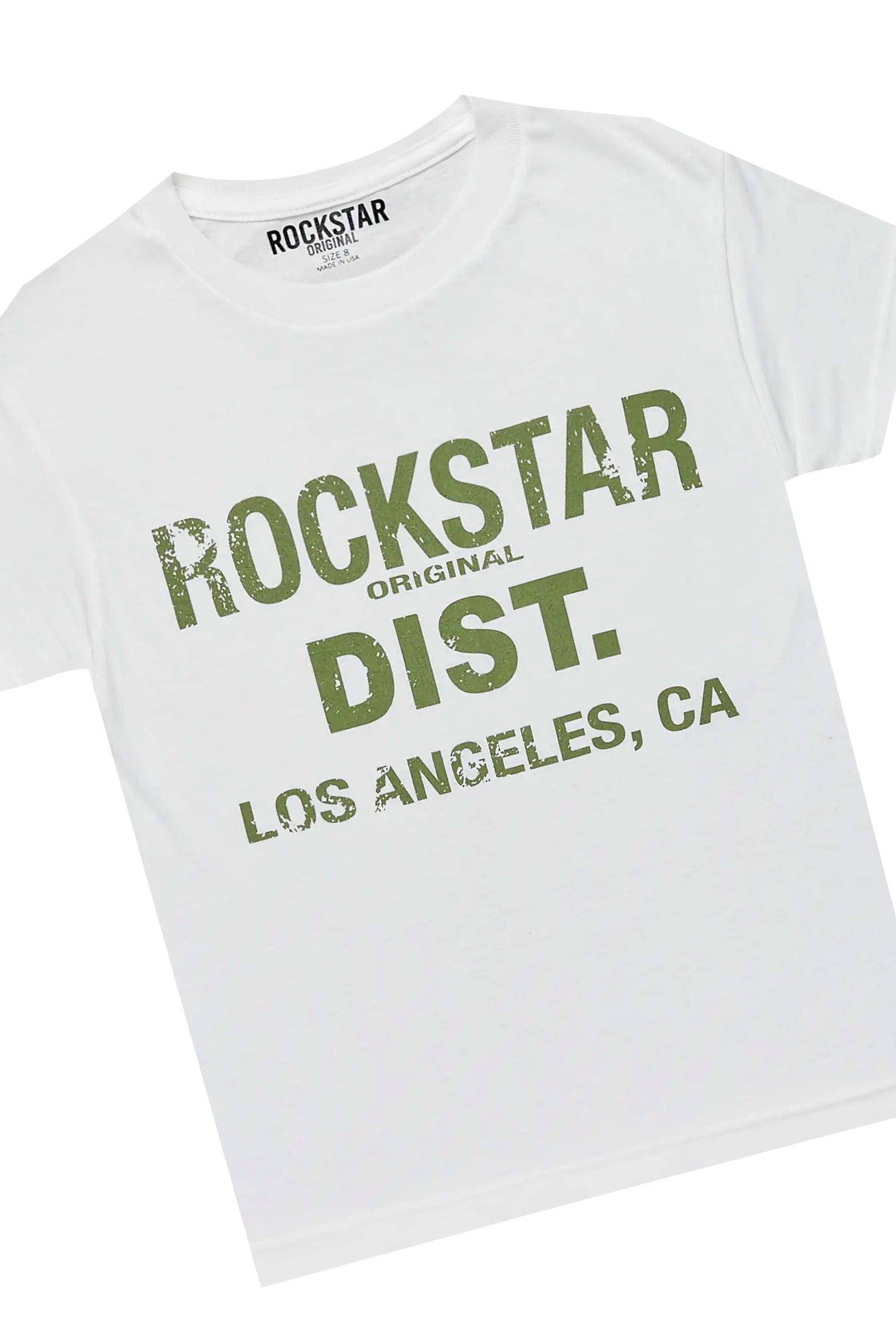 Boys Koen White/Camo T-Shirt Stacked Jean Set