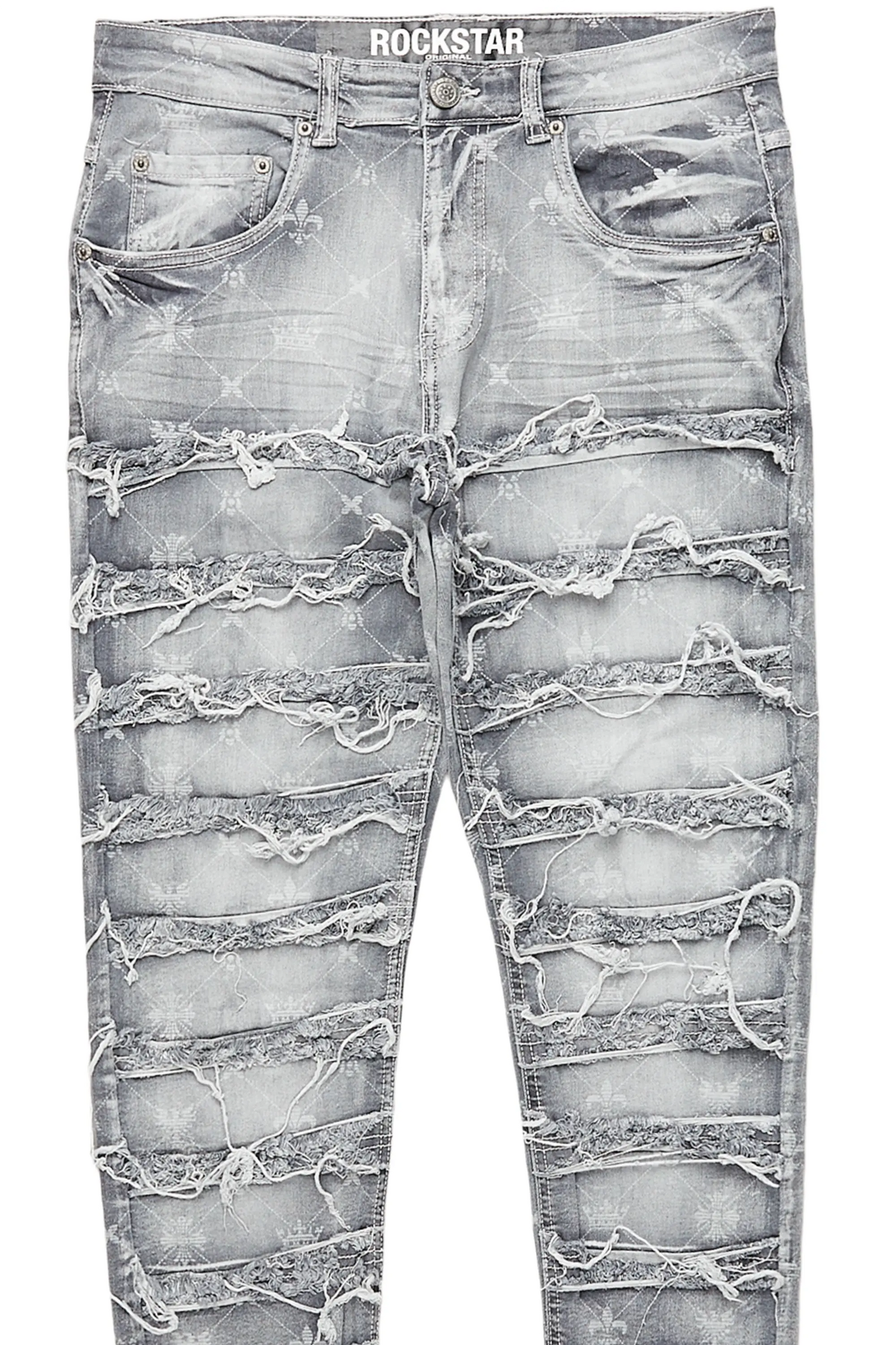 Pasha Grey Slim Fit Frayed Jean