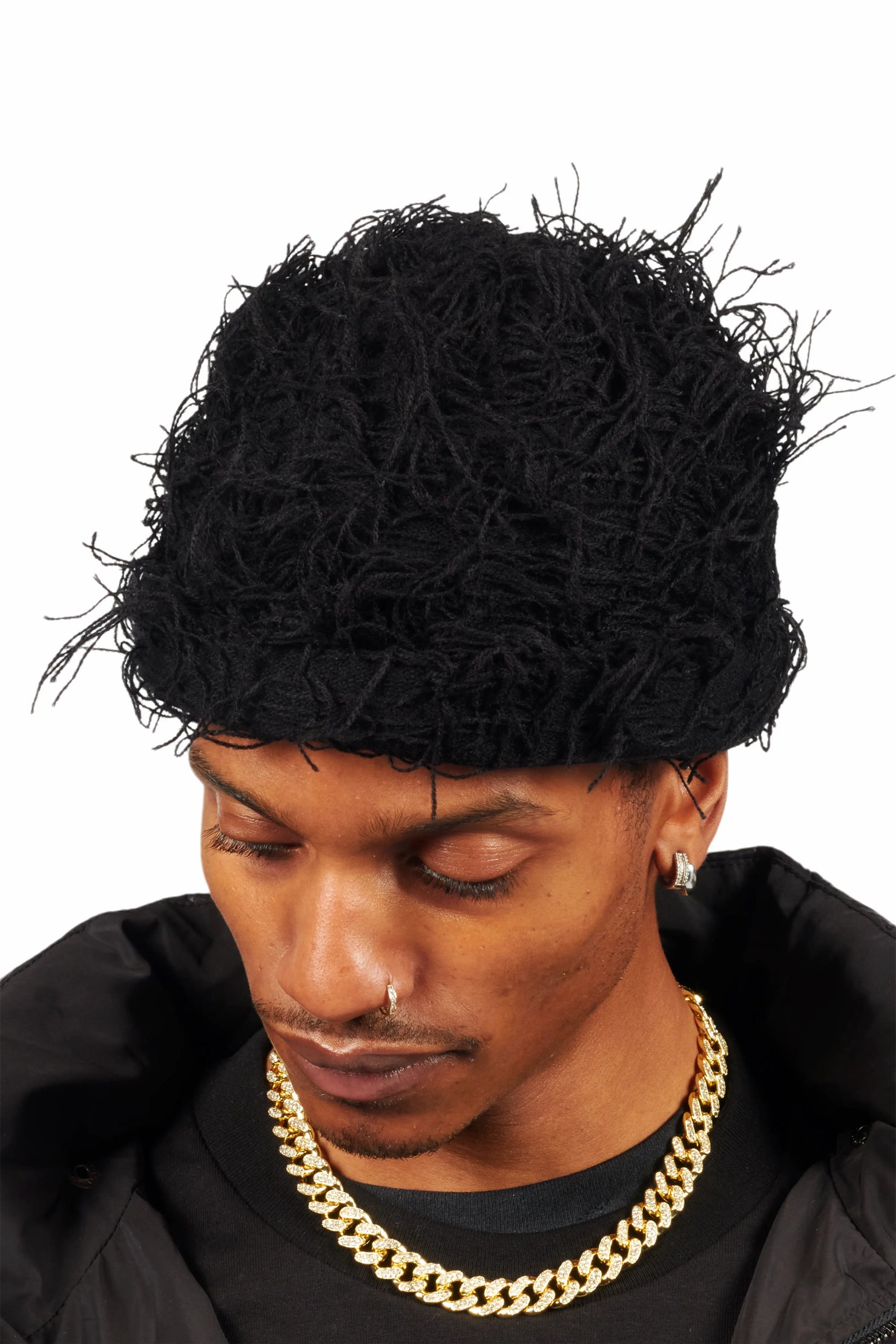 Otto Black Fuzzy Beanie