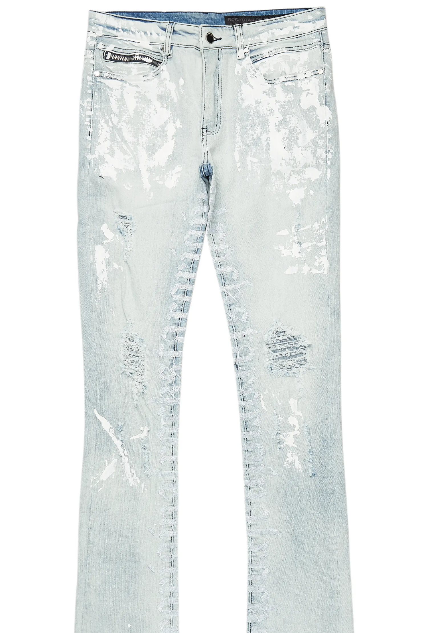 Datu Blue Painter Super Stacked Flare Jean