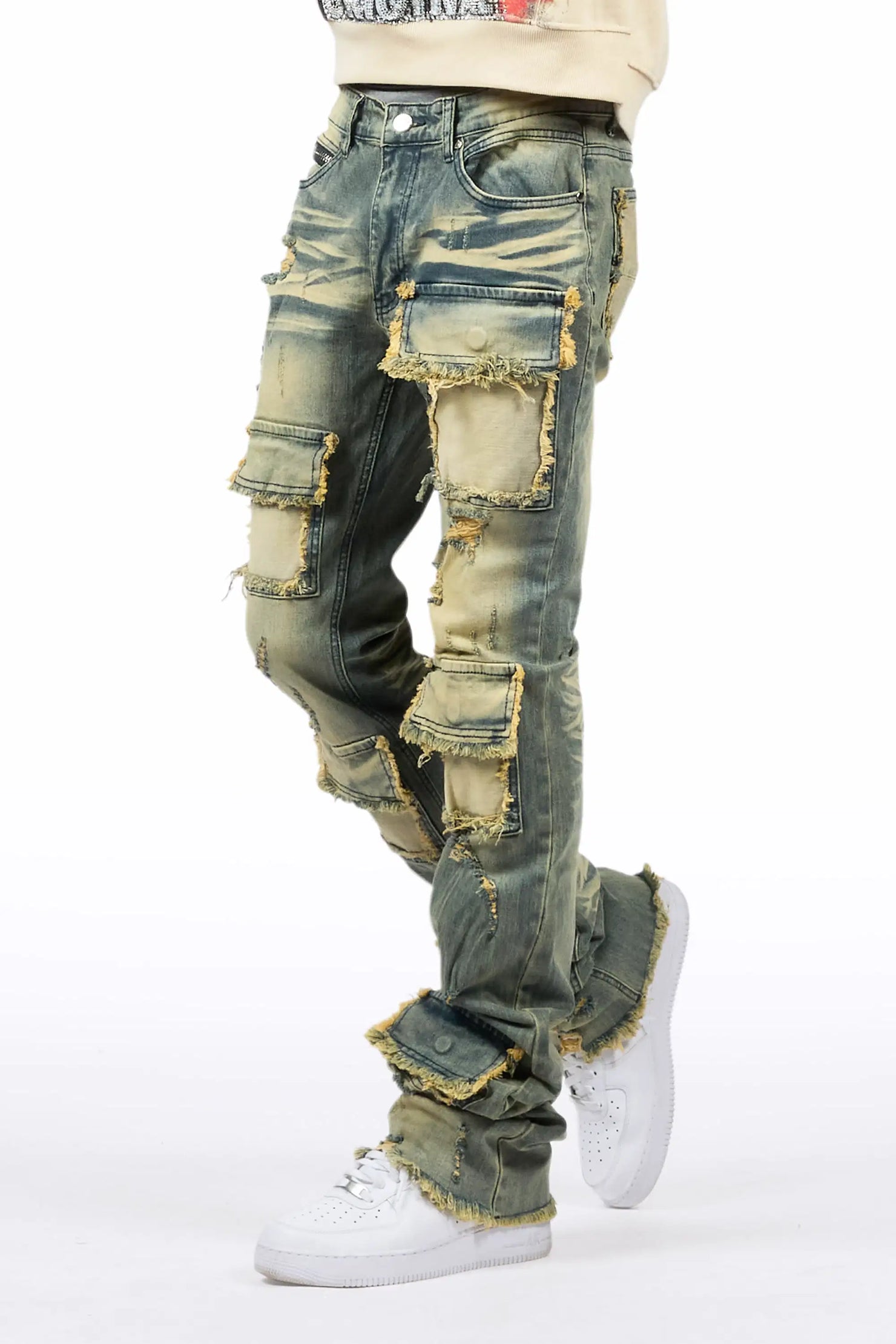 Petrus Tint Wash Super Stacked Flare Jean