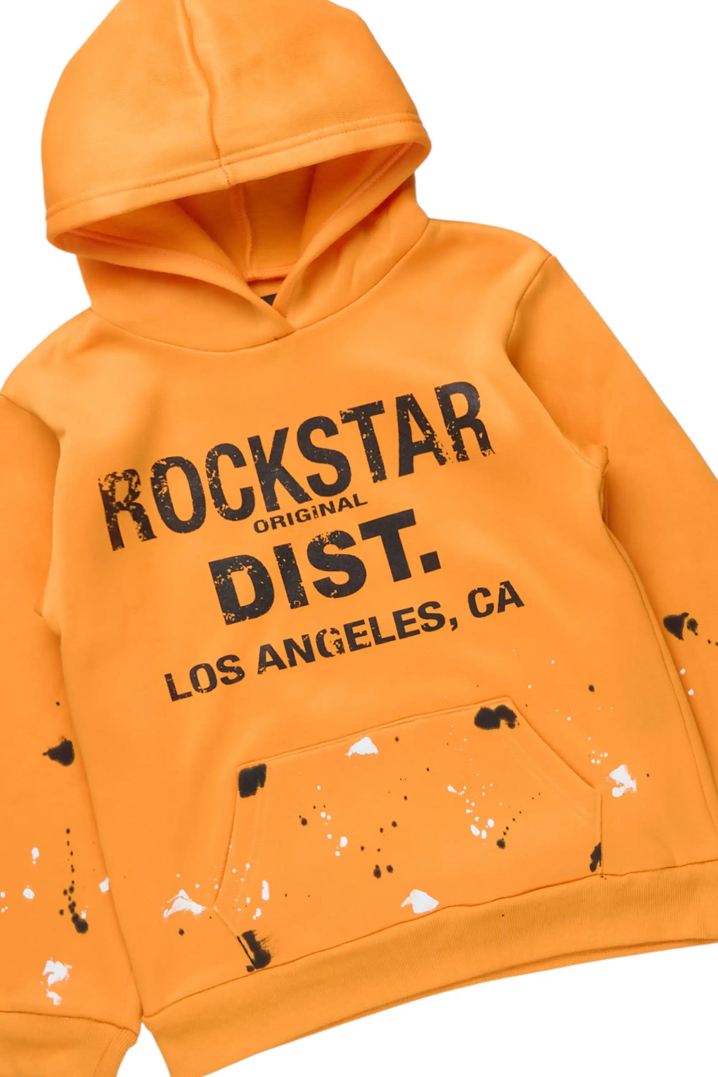 Boys Scottie 2.0 Orange/Black Hoodie/Stacked Flare Track Set