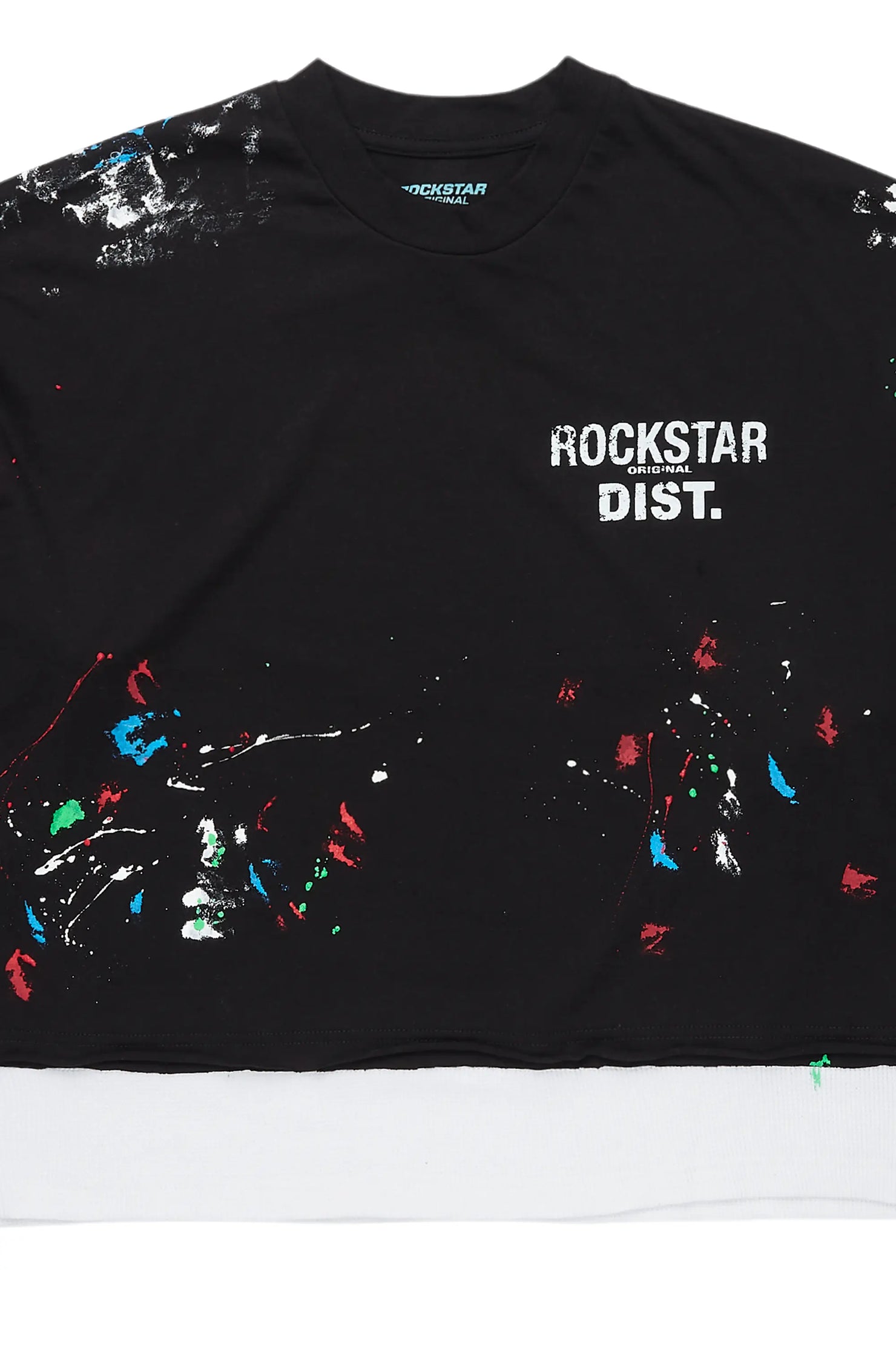 Leticia Black/White Double Layer Graphic T-Shirt