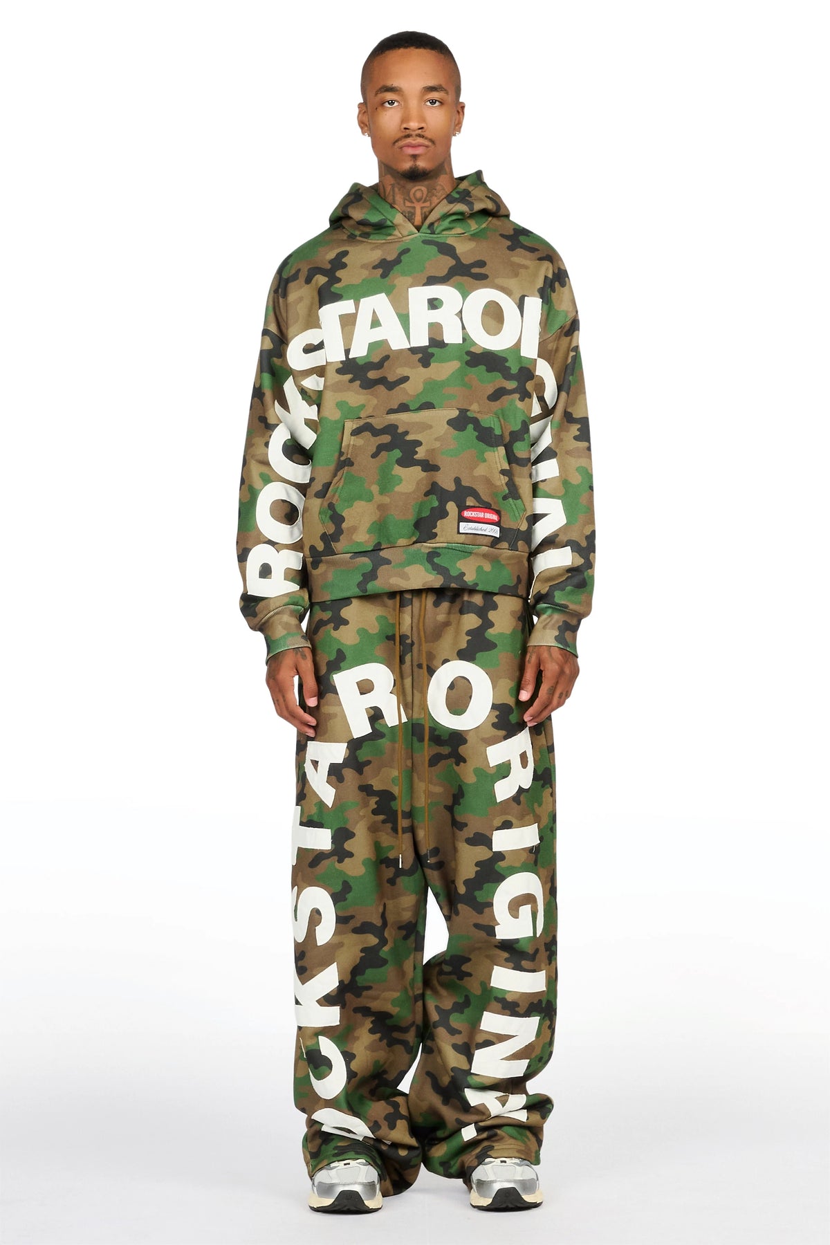 Kirin Faded Camo Hoodie/Baggy Pant Track Set