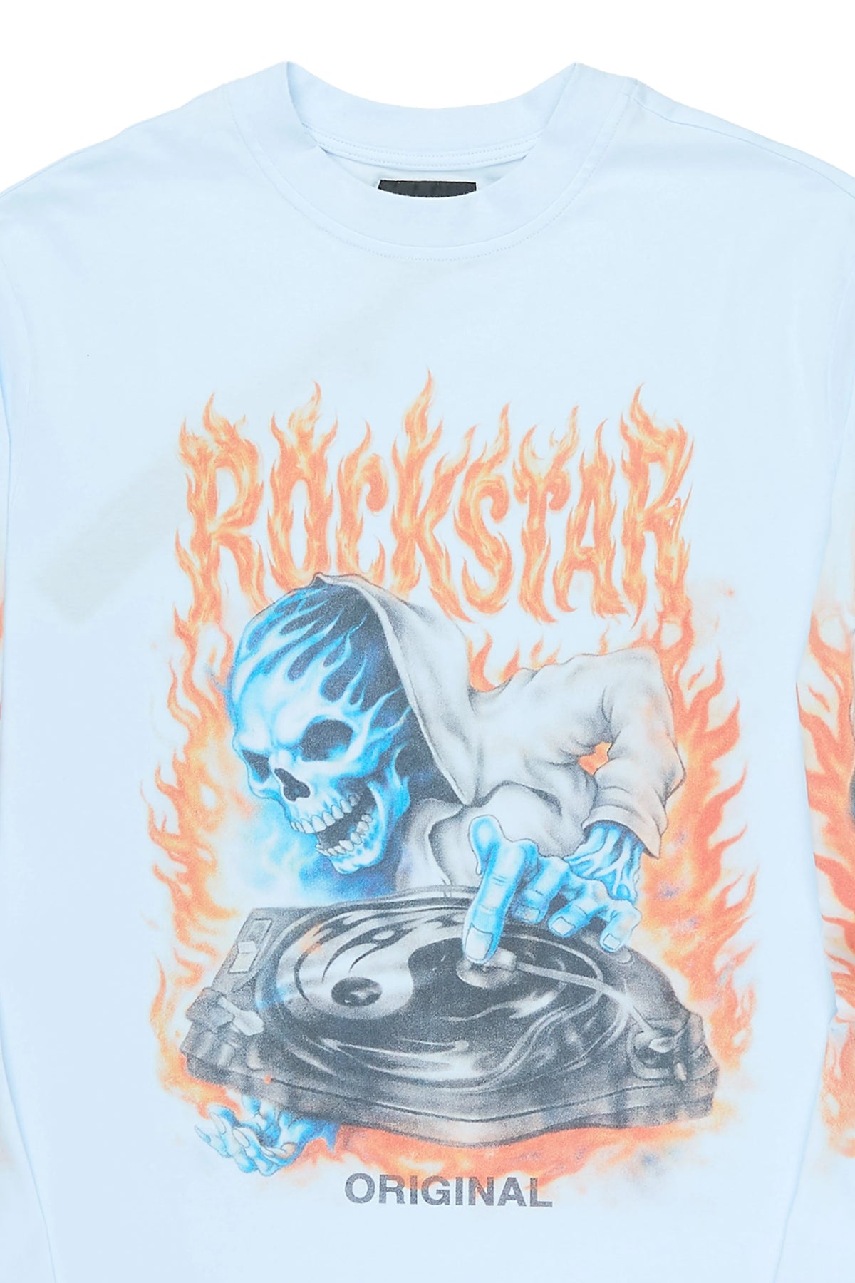 Boys Dice Light Blue Long Sleeve Graphic T-Shirt