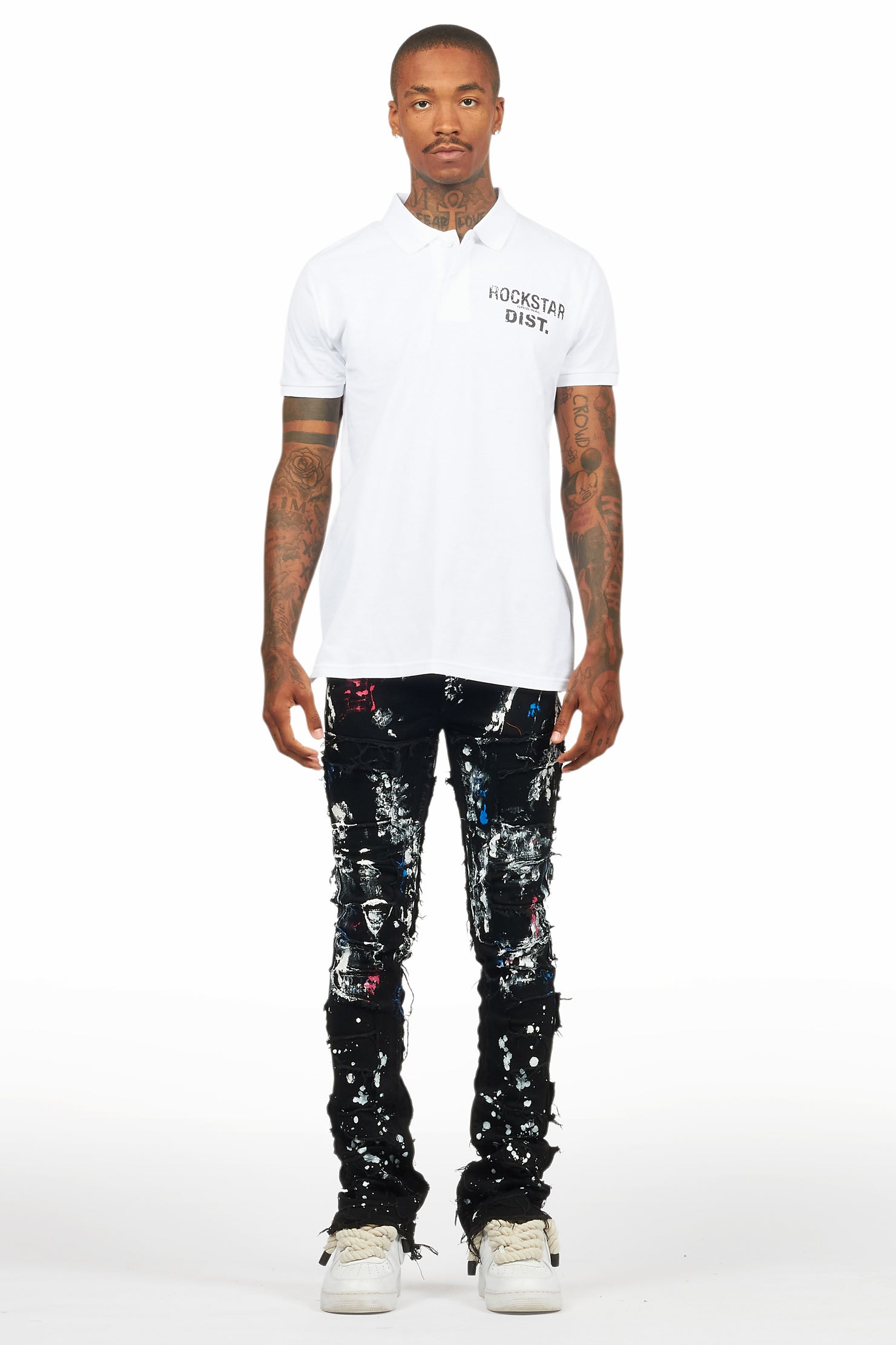 Dallin Black Painter Stacked Flare Jean