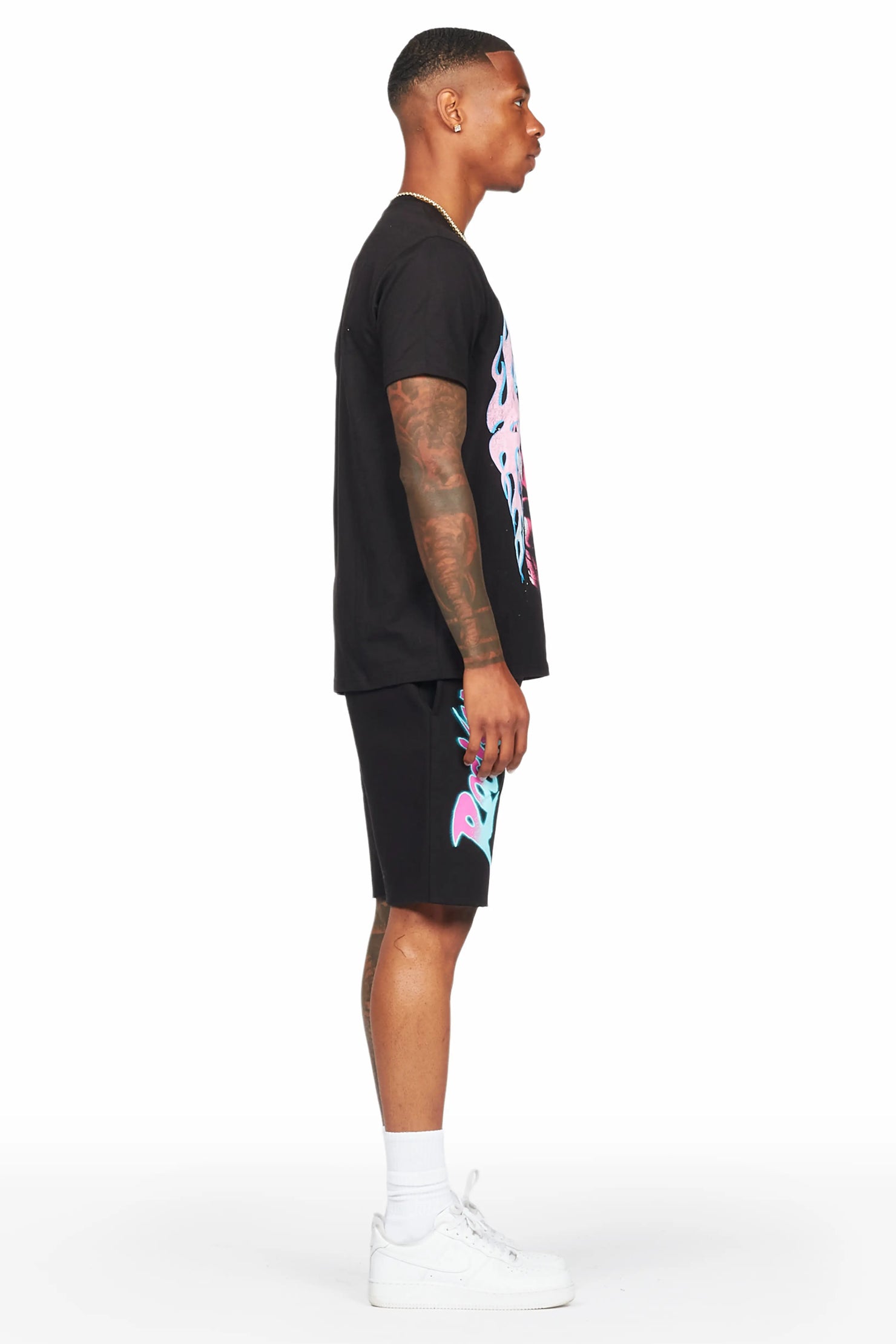 Oberon Black T-Shirt/Short Set