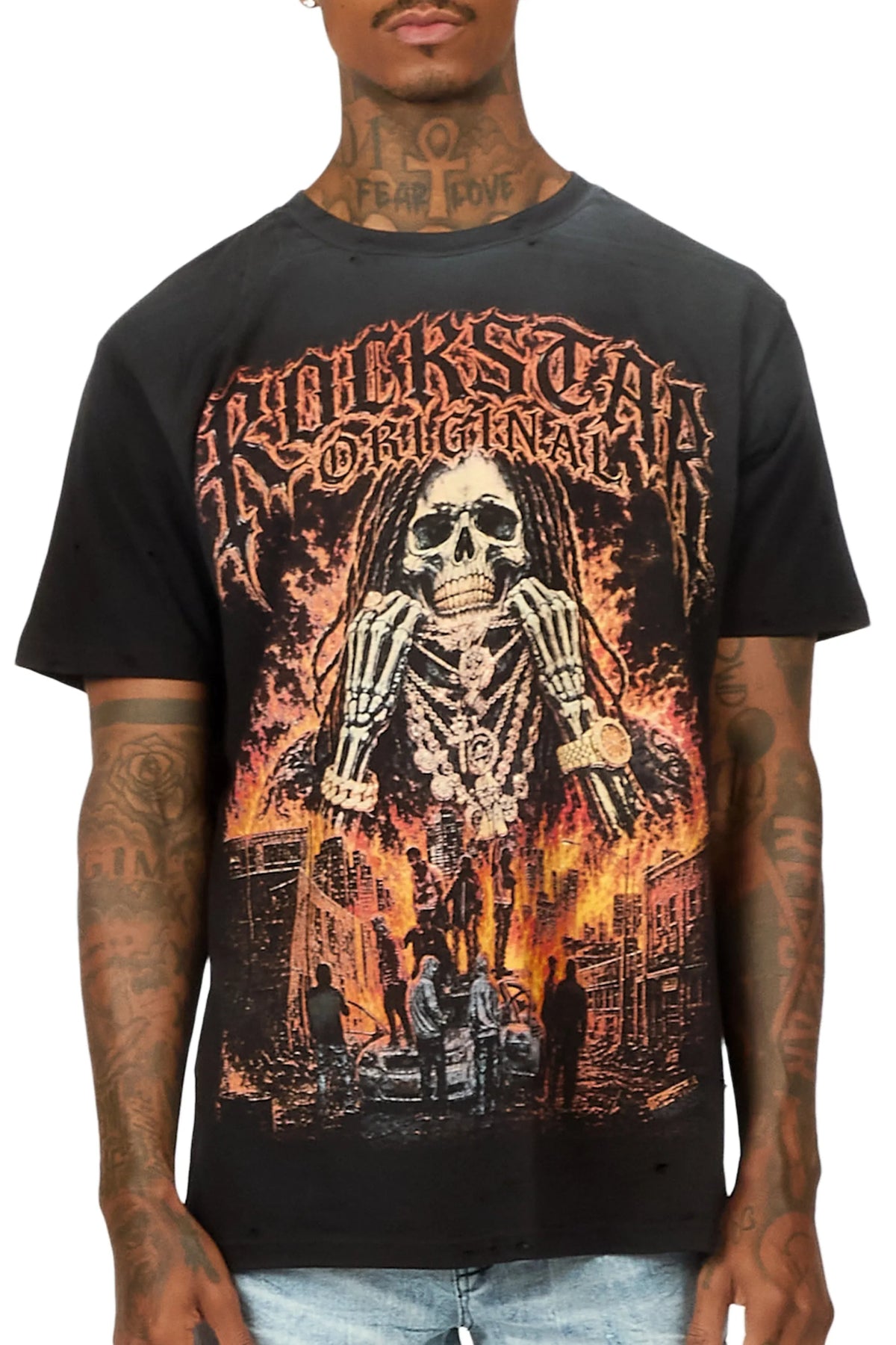 Ronan Black Oversized Graphic T-Shirt