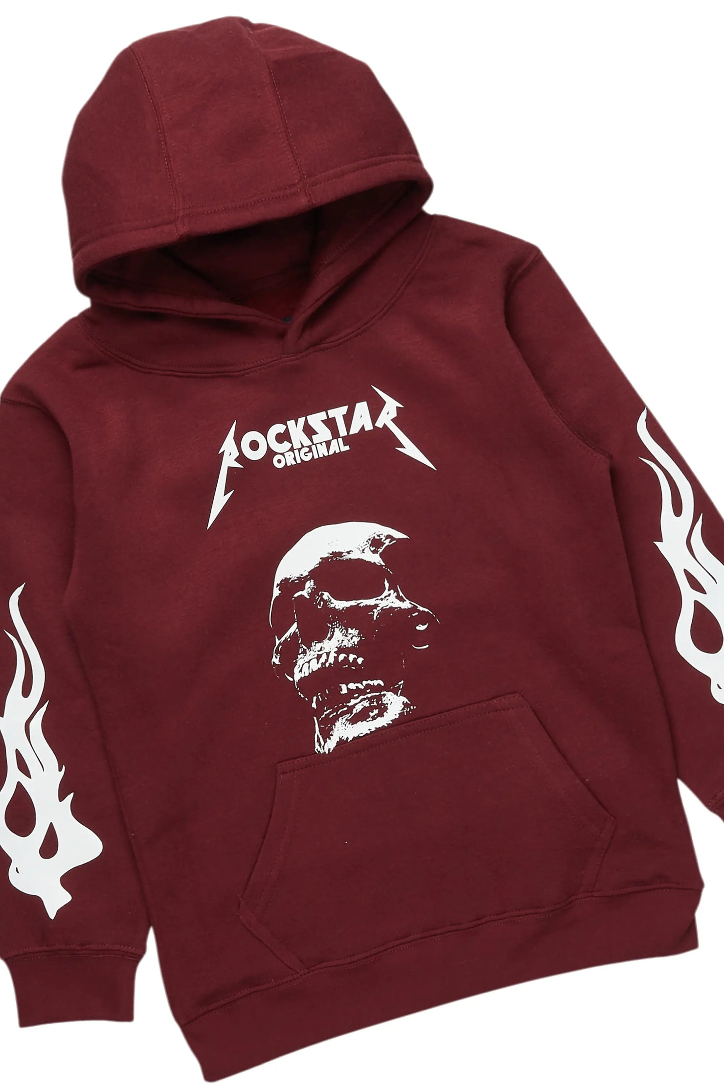 Boys Fidel Maroon Hoodie/Slim Fit Jean Set