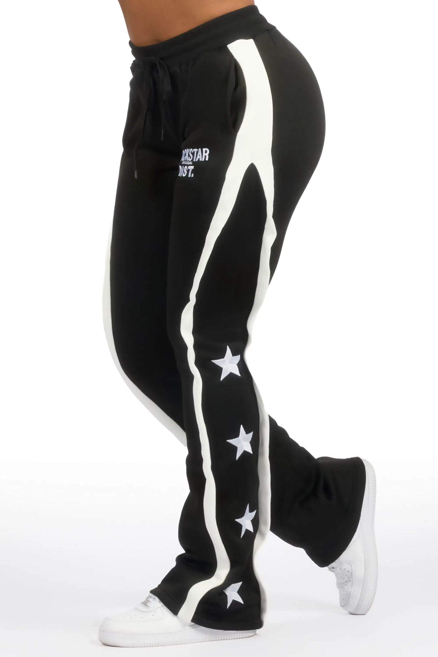 Deaunta Black Stacked Track Pant