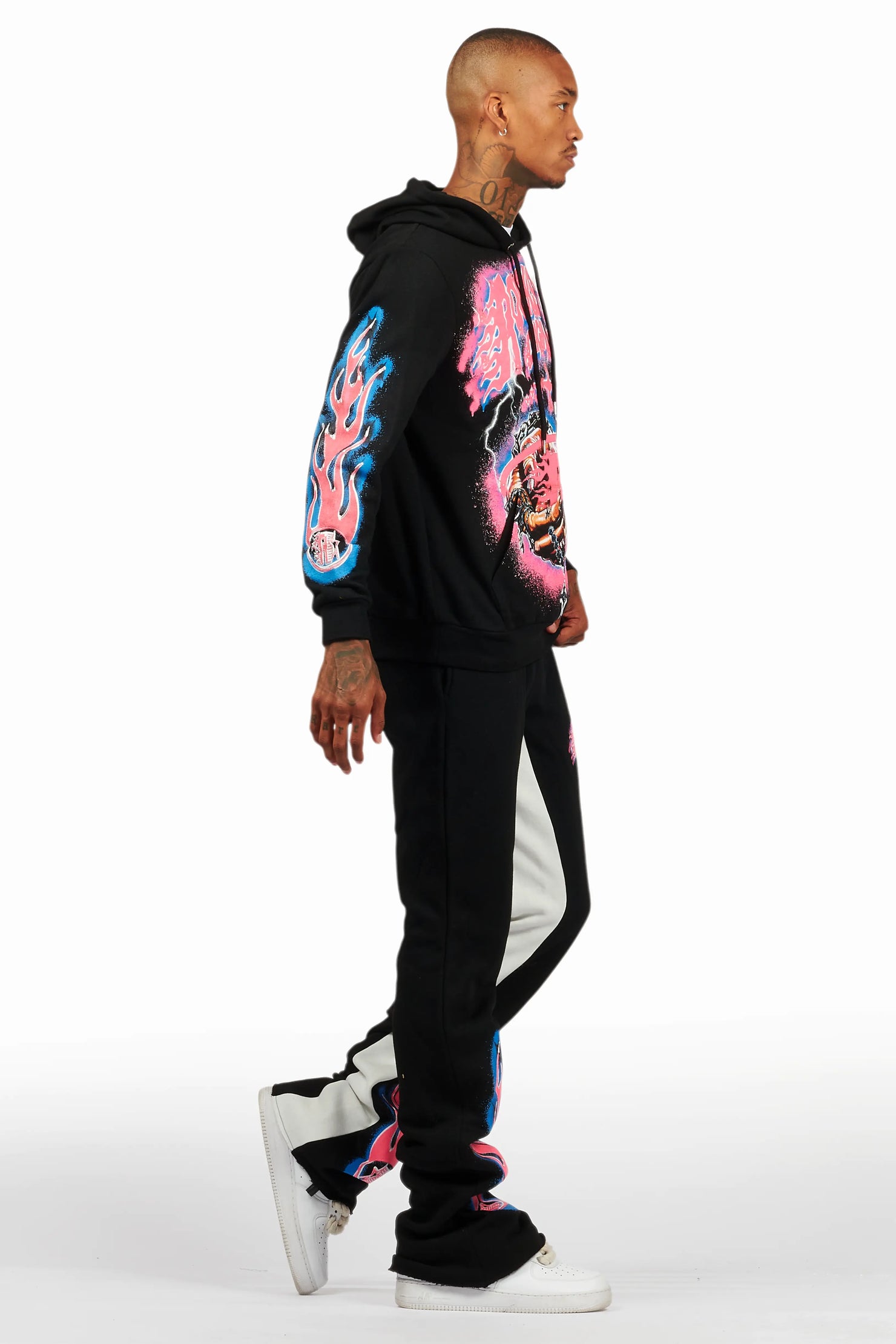 Cairo Black Hoodie/Baggy Track Pant Set