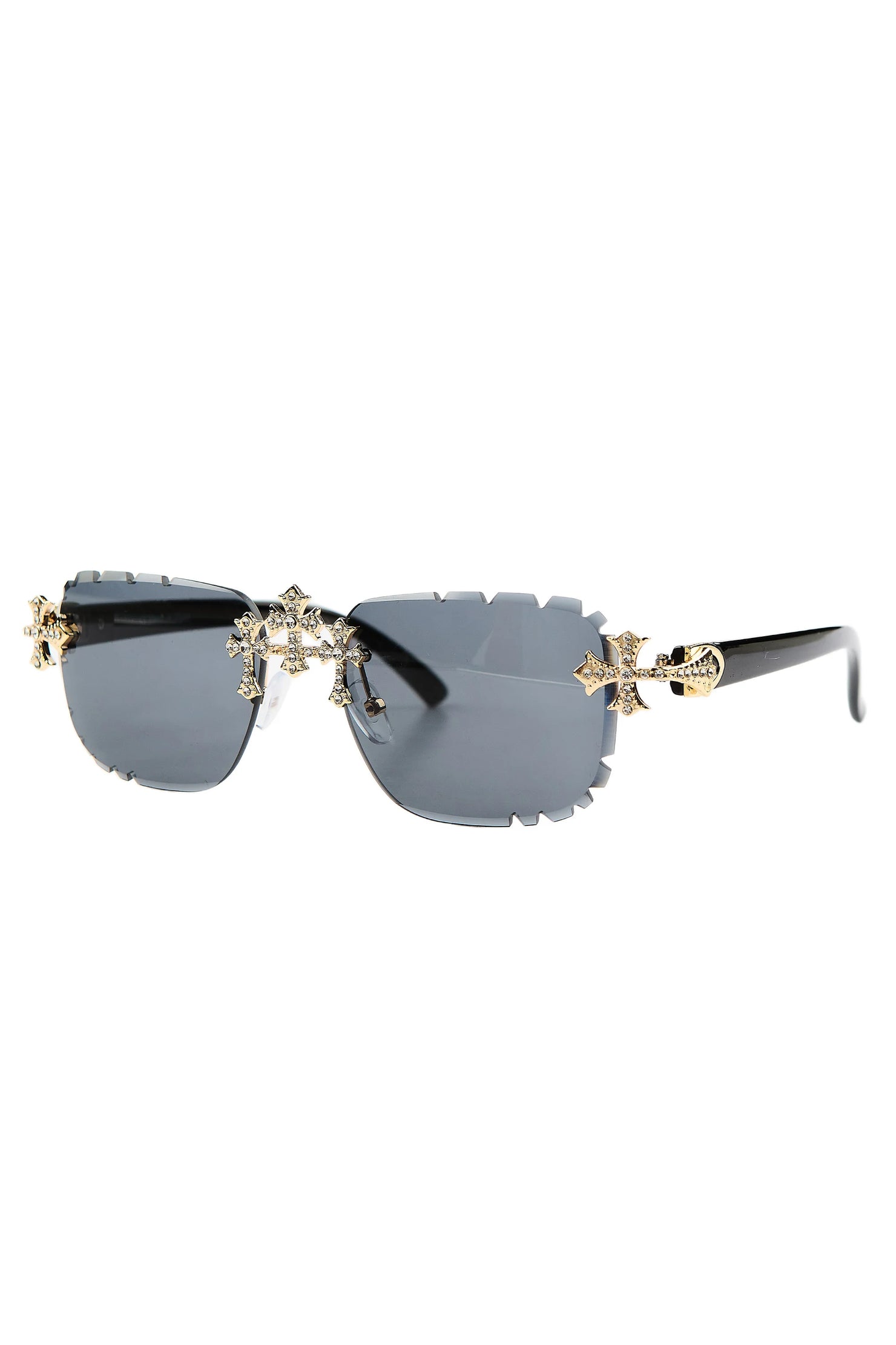 Jerz Black/Gold Square Rectangle Sunglass