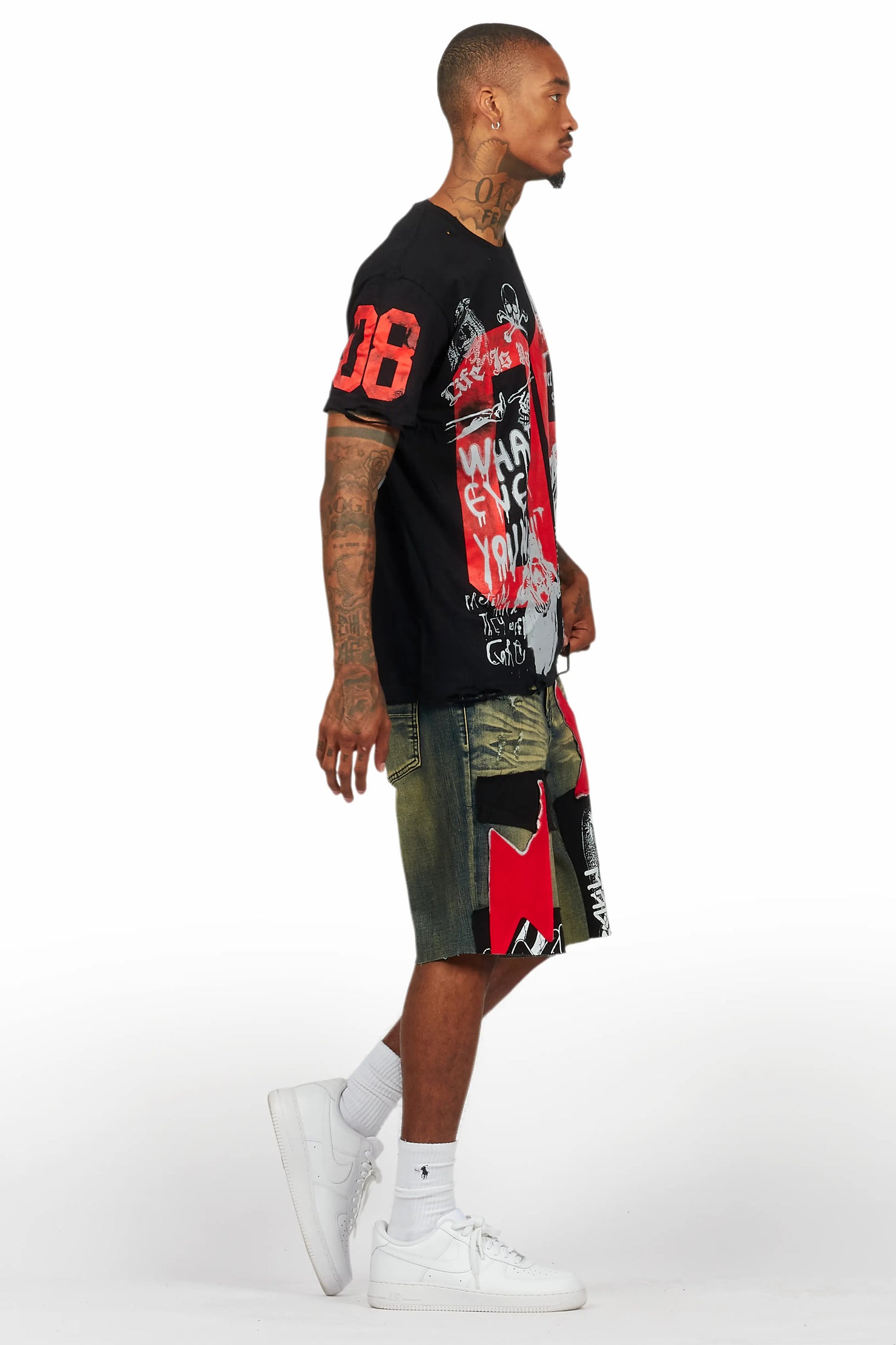 Grill Black/Tint T-Shirt/Denim Short Set